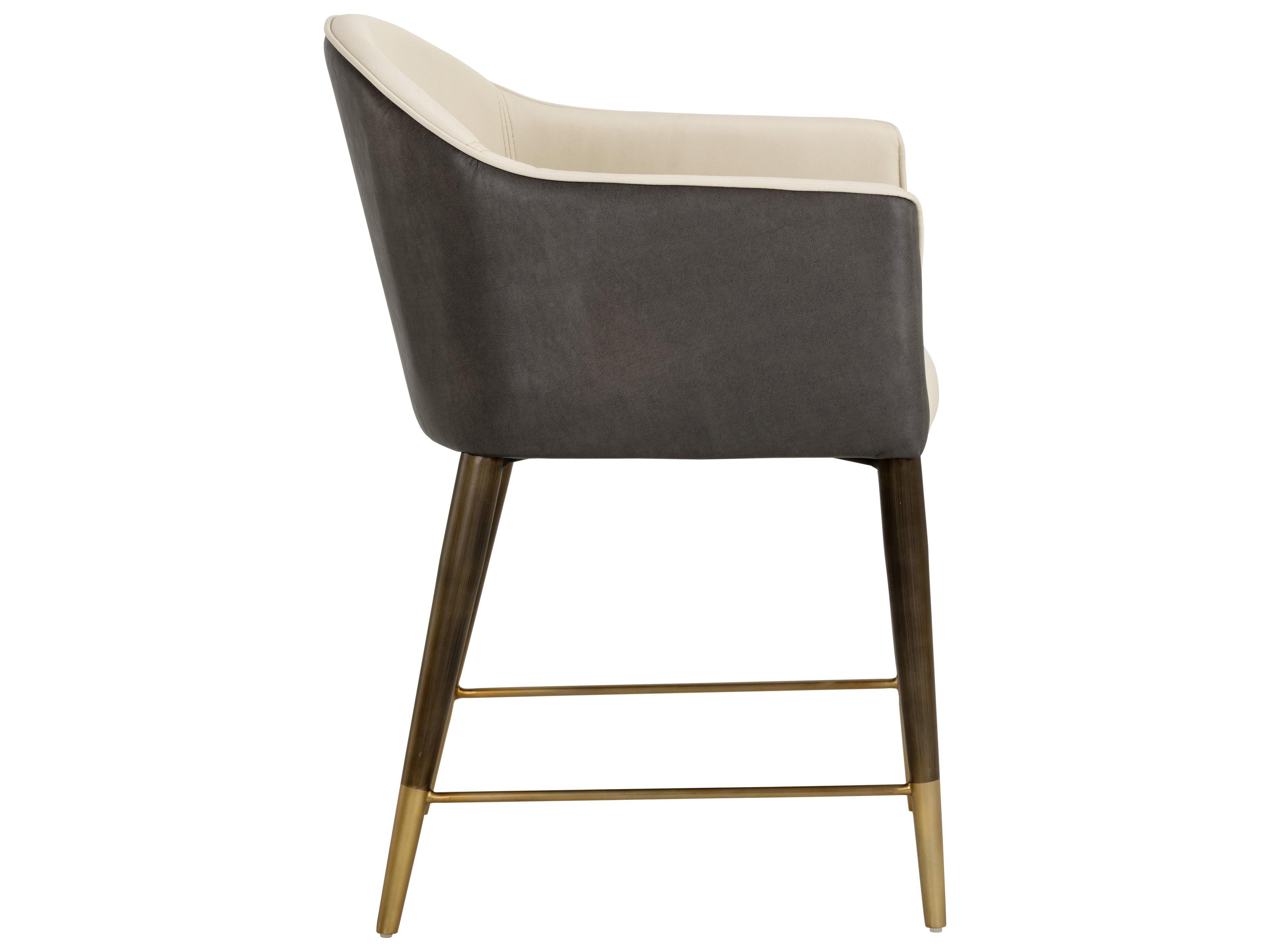 Sunpan Kylin Dining Armchair in Dillon Cream / Bravo Ash