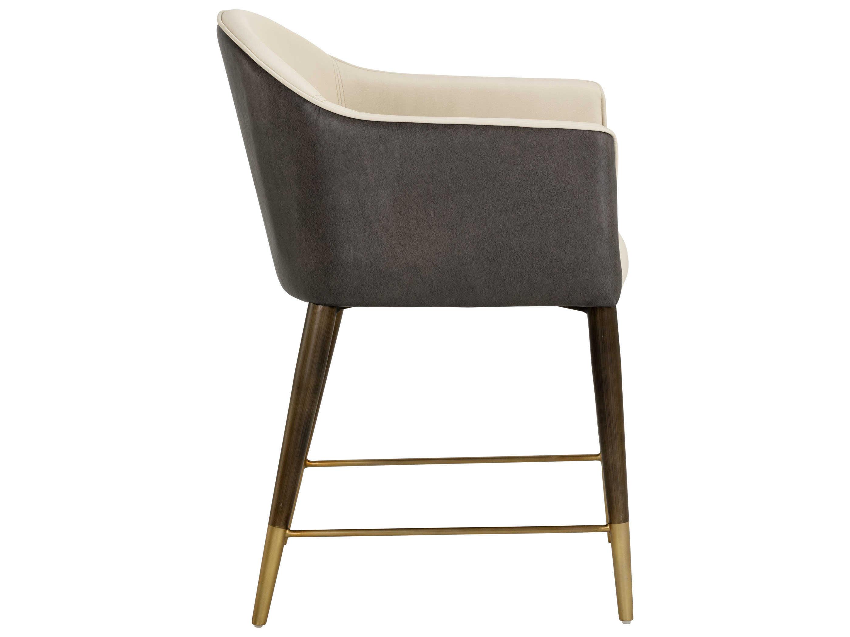 Sunpan Kylin Dining Armchair in Dillon Cream / Bravo Ash