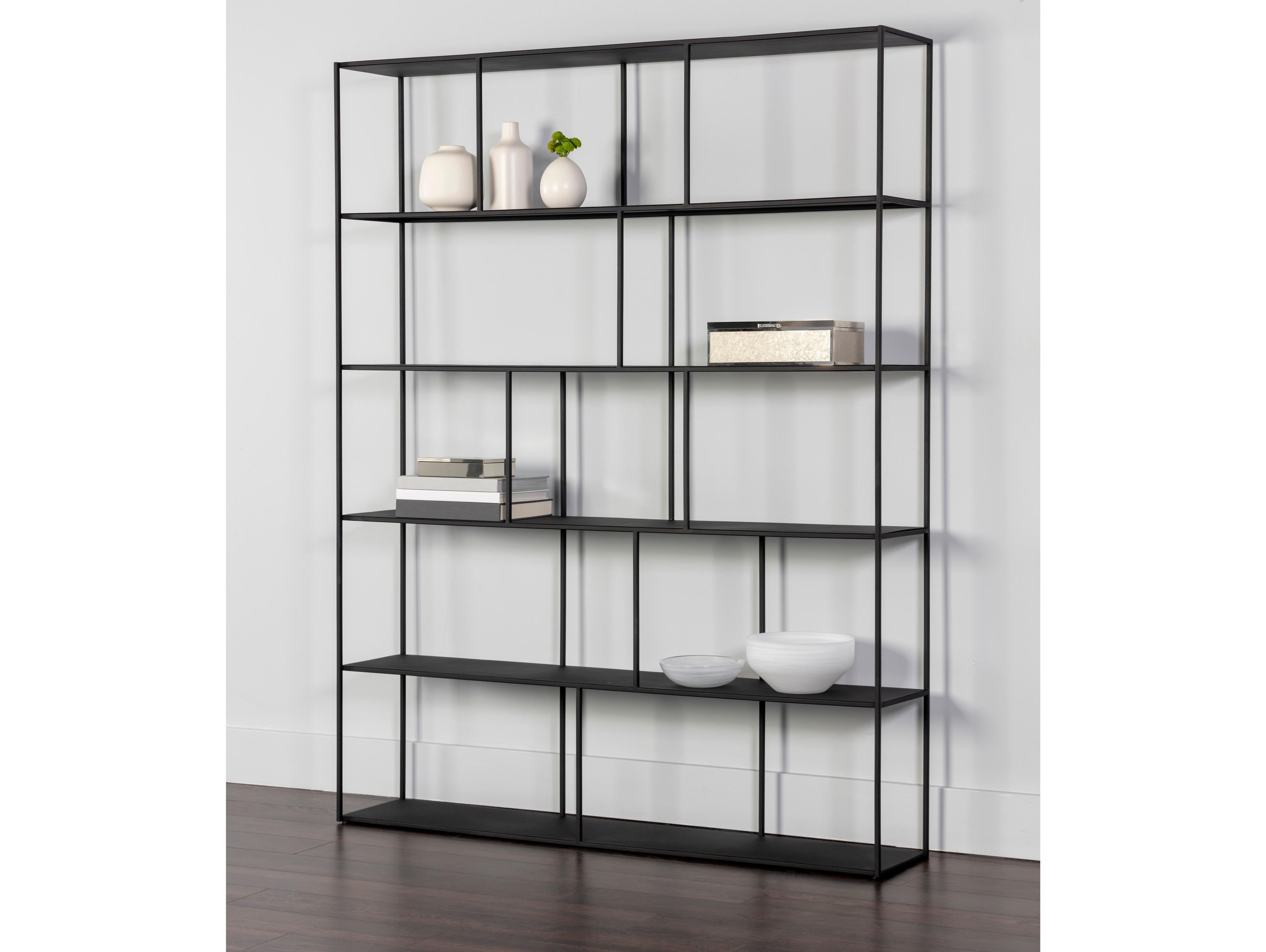 Sunpan Mixt Matte Black Bookcase