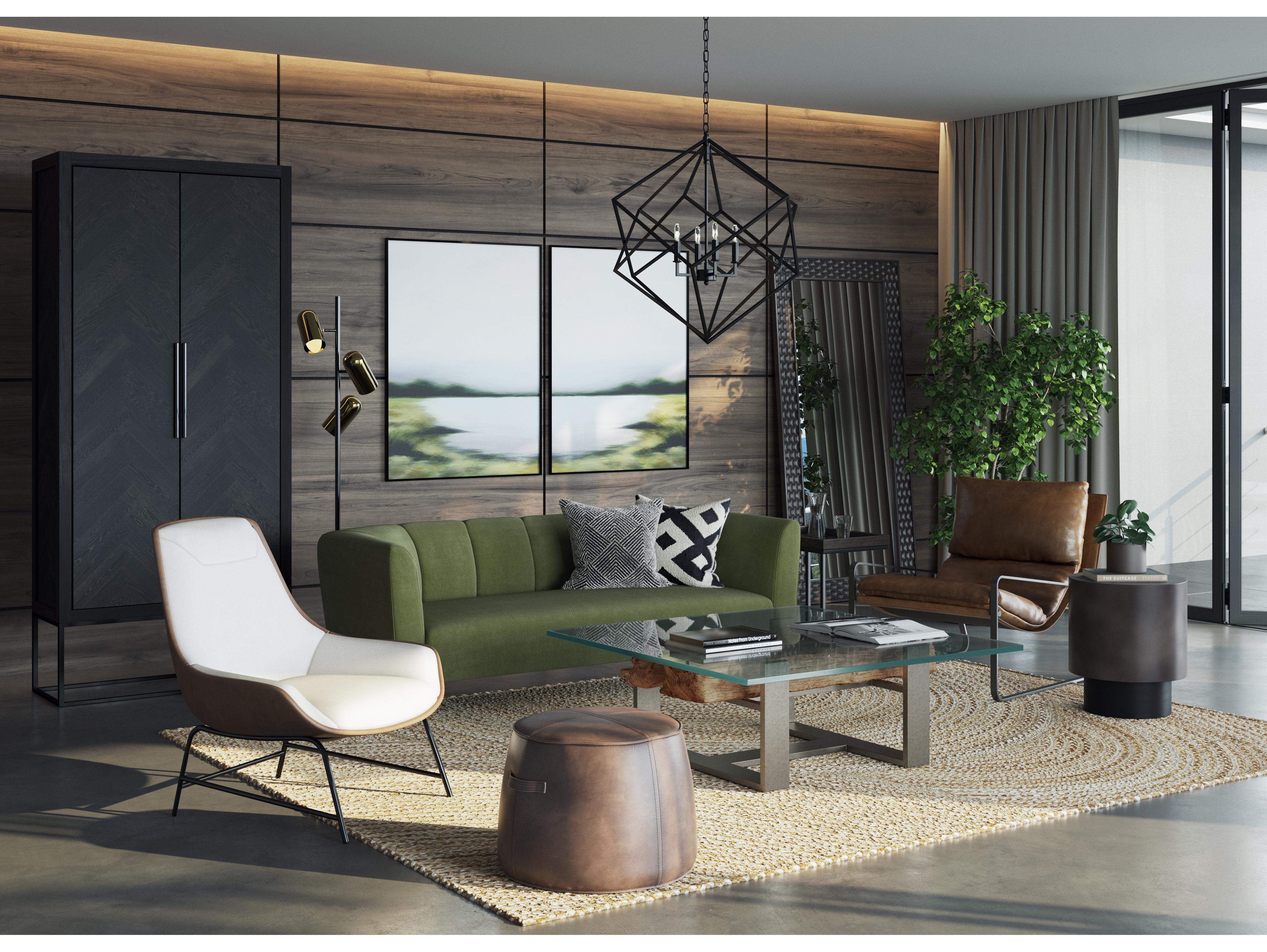 Sunpan Magnolia Evergreen Upholstered Sofa