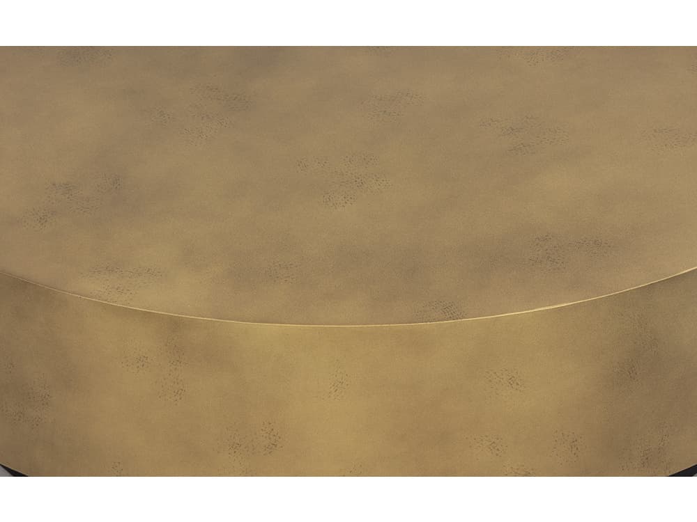 Sunpan Bernaby Round Metal Antique Brass Black Coffee Table