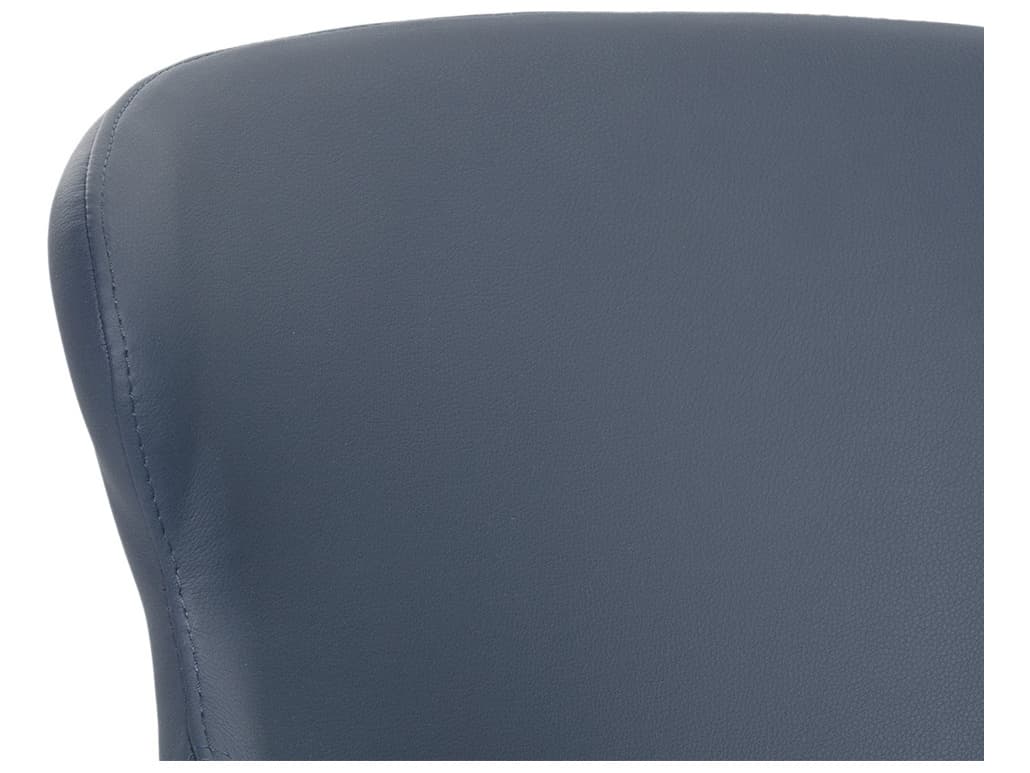 Sunpan Ikon Blue Faux Leather Side Dining Chair