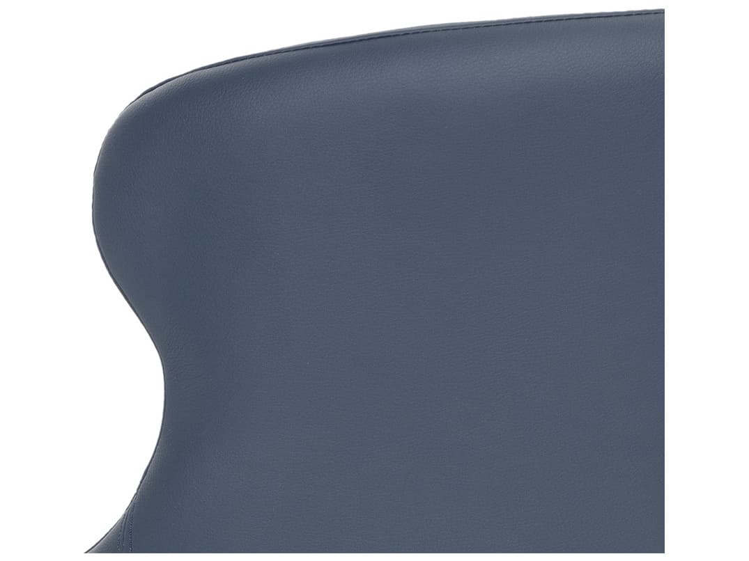Sunpan Ikon Blue Faux Leather Side Dining Chair