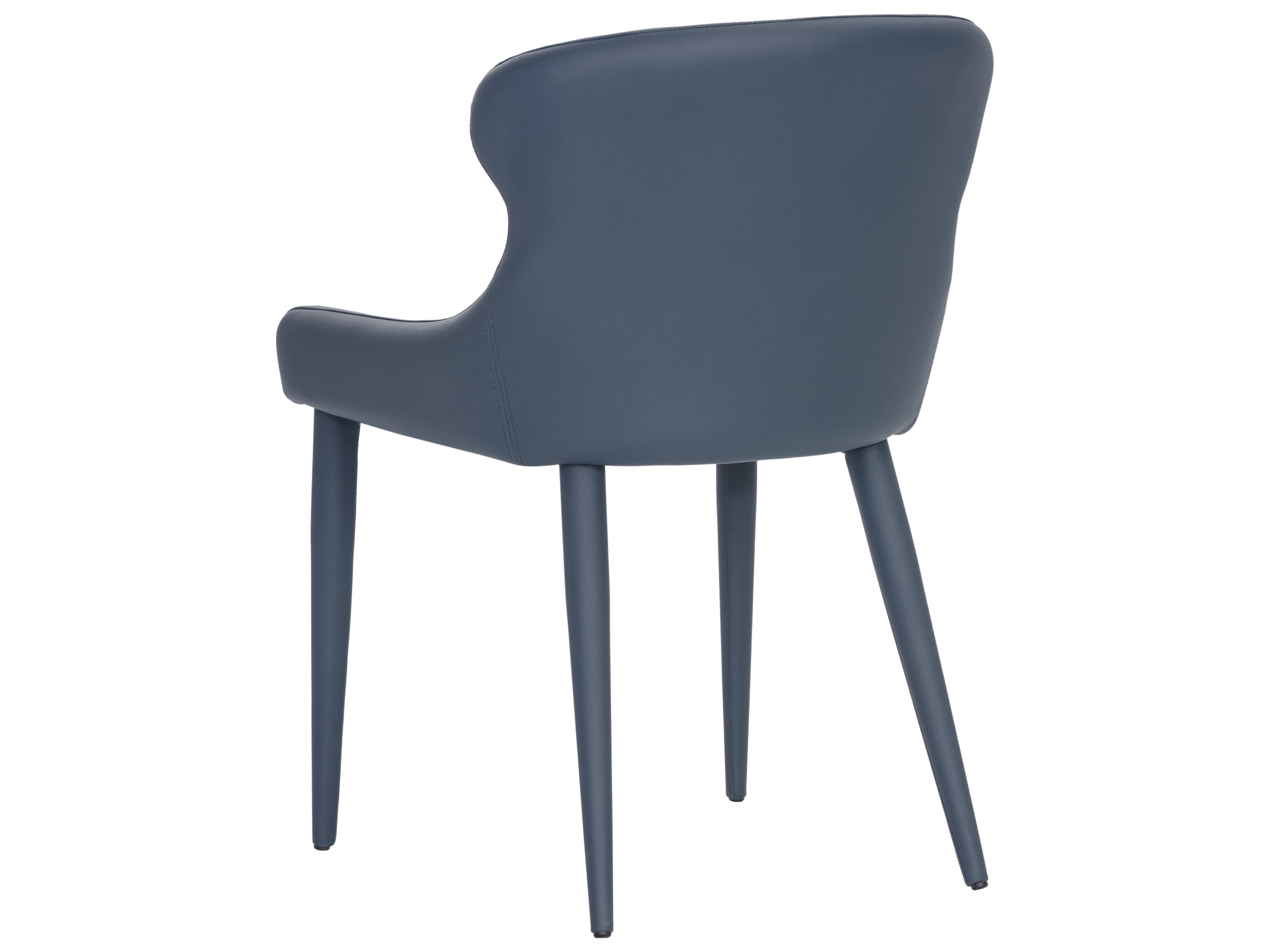 Sunpan Ikon Blue Faux Leather Side Dining Chair