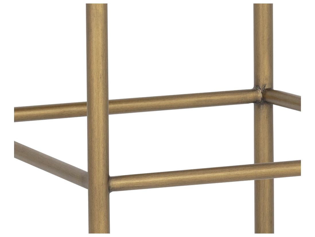 Sunpan Seneca Antique Brass Arena Navy Upholstered Counter Stool