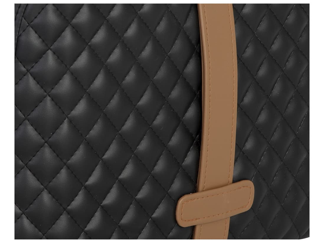 Sunpan Ikon Axio Faux Leather: Napa Black Ottoman