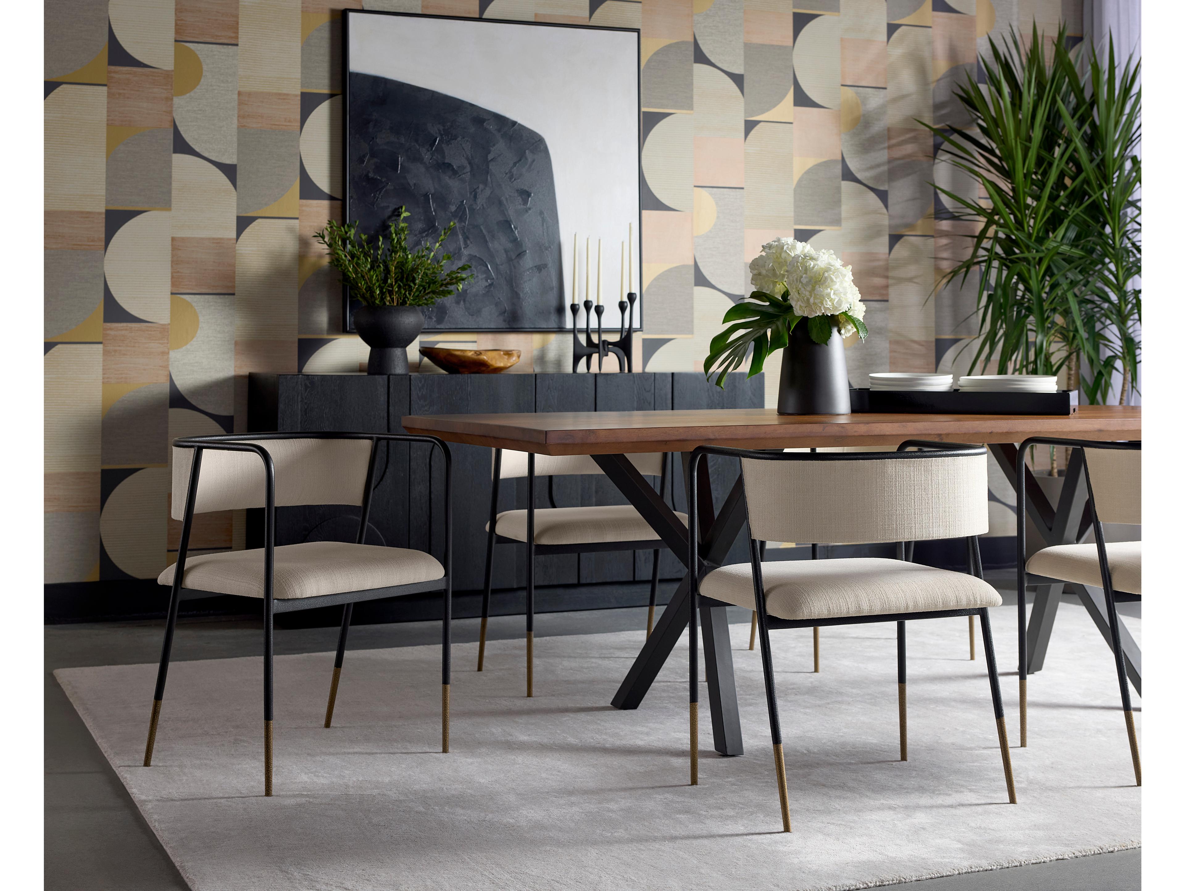 Sunpan Lark Rectangular Wood Black Dining Table