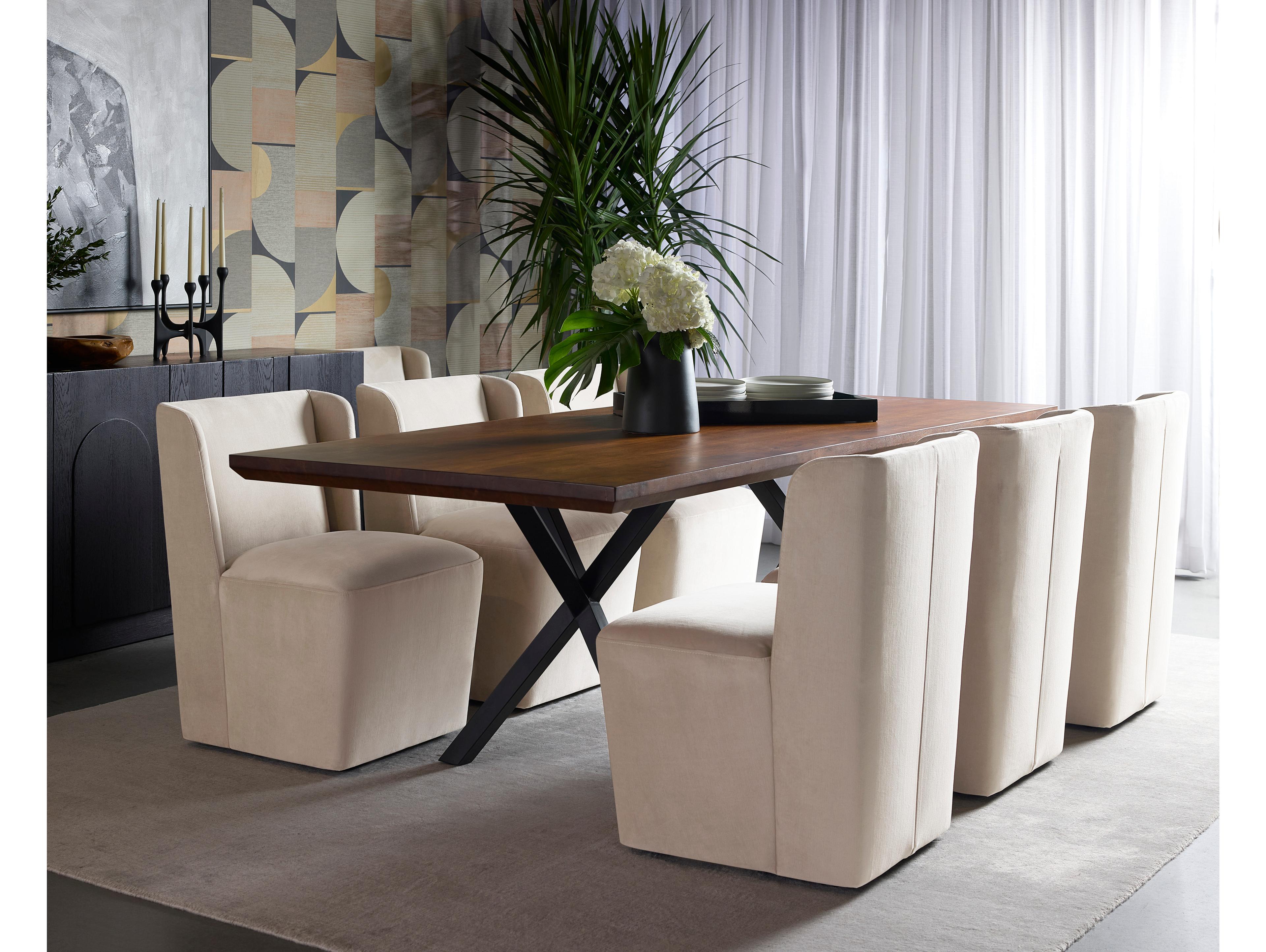 Sunpan Lark Rectangular Wood Black Dining Table