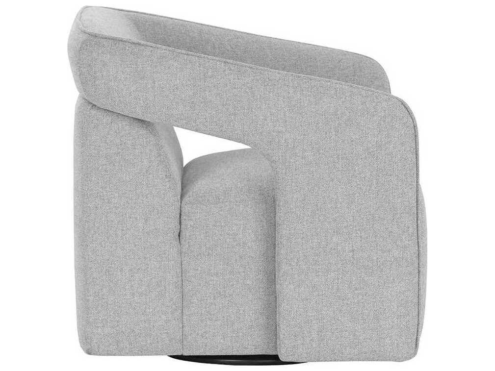 Sunpan Kendrick Swivel Gray Fabric Accent Chair