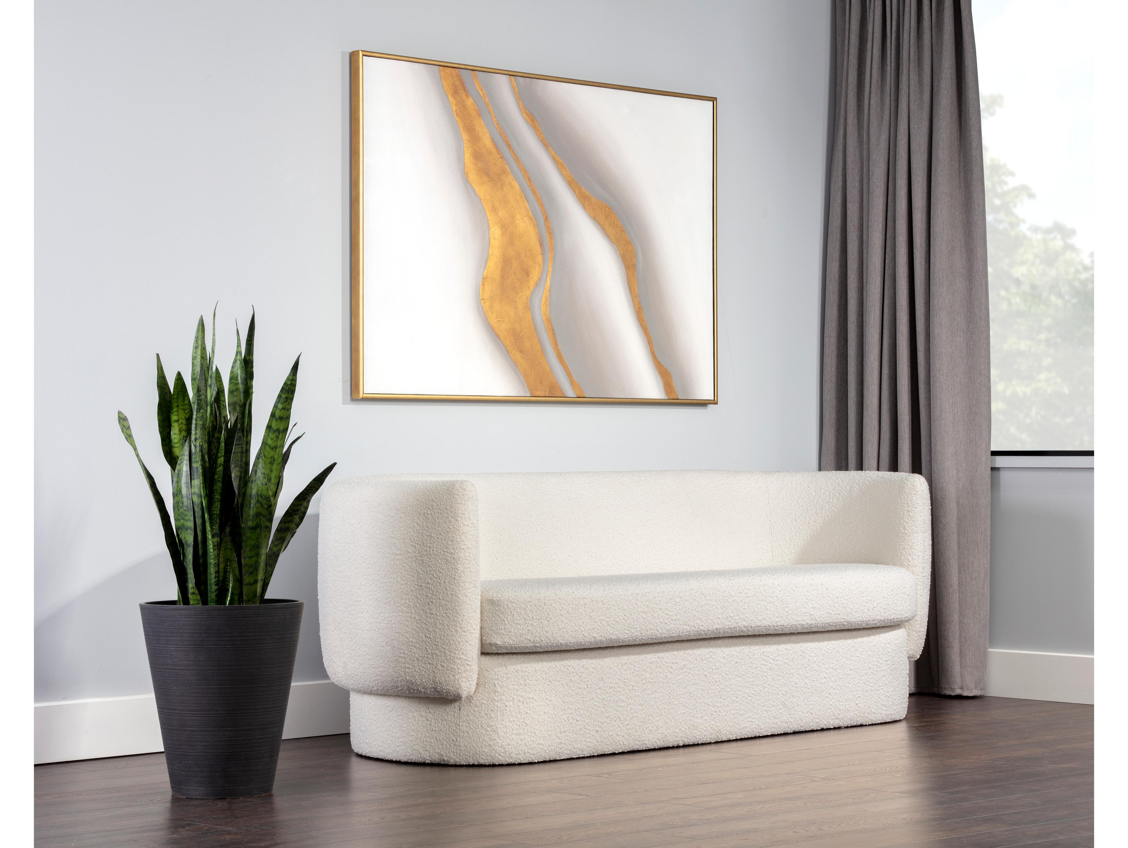 Sunpan Valence Maya White Upholstered Sofa