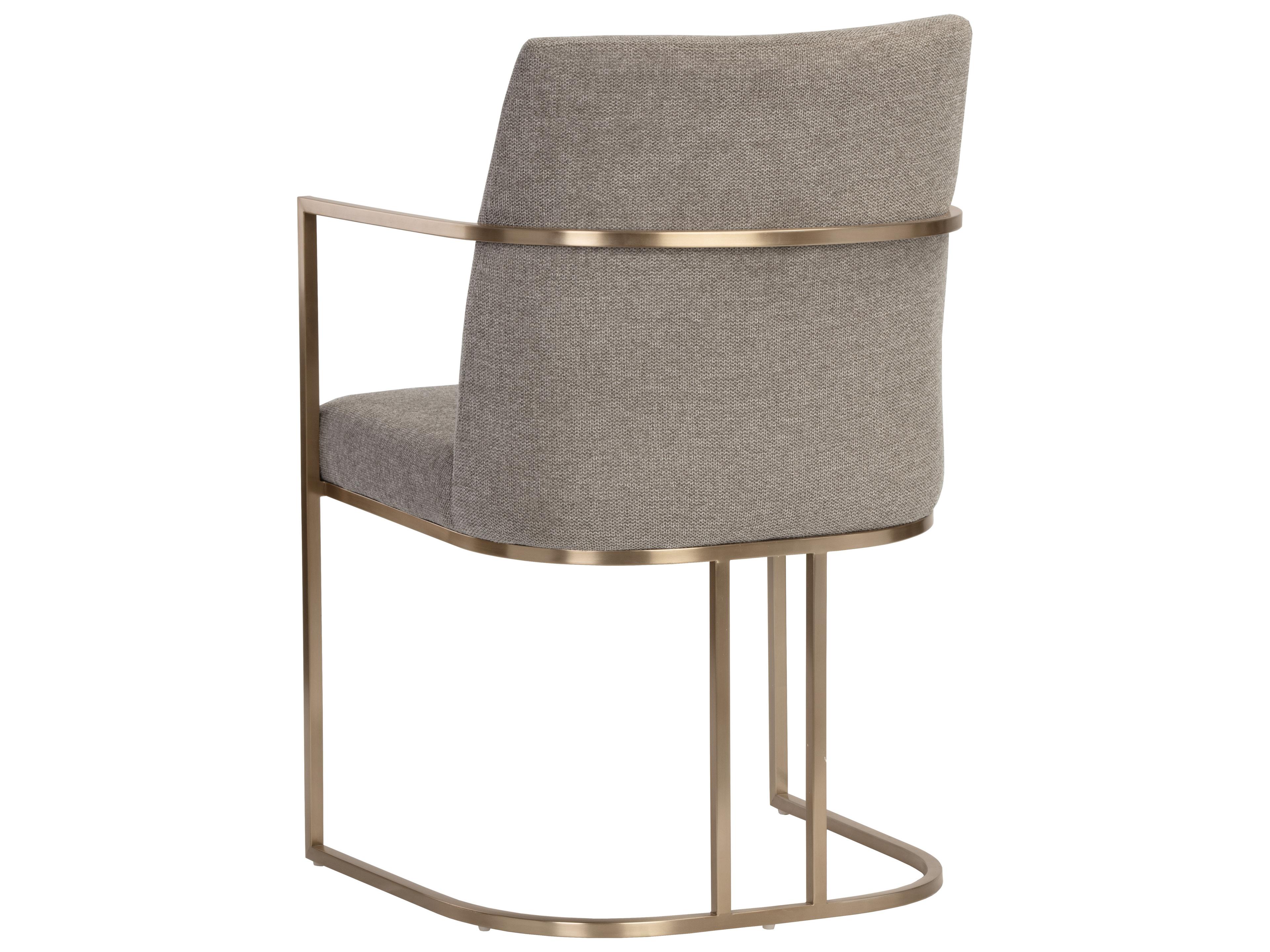 Sunpan Rayla Gray Upholstered Arm Dining Chair