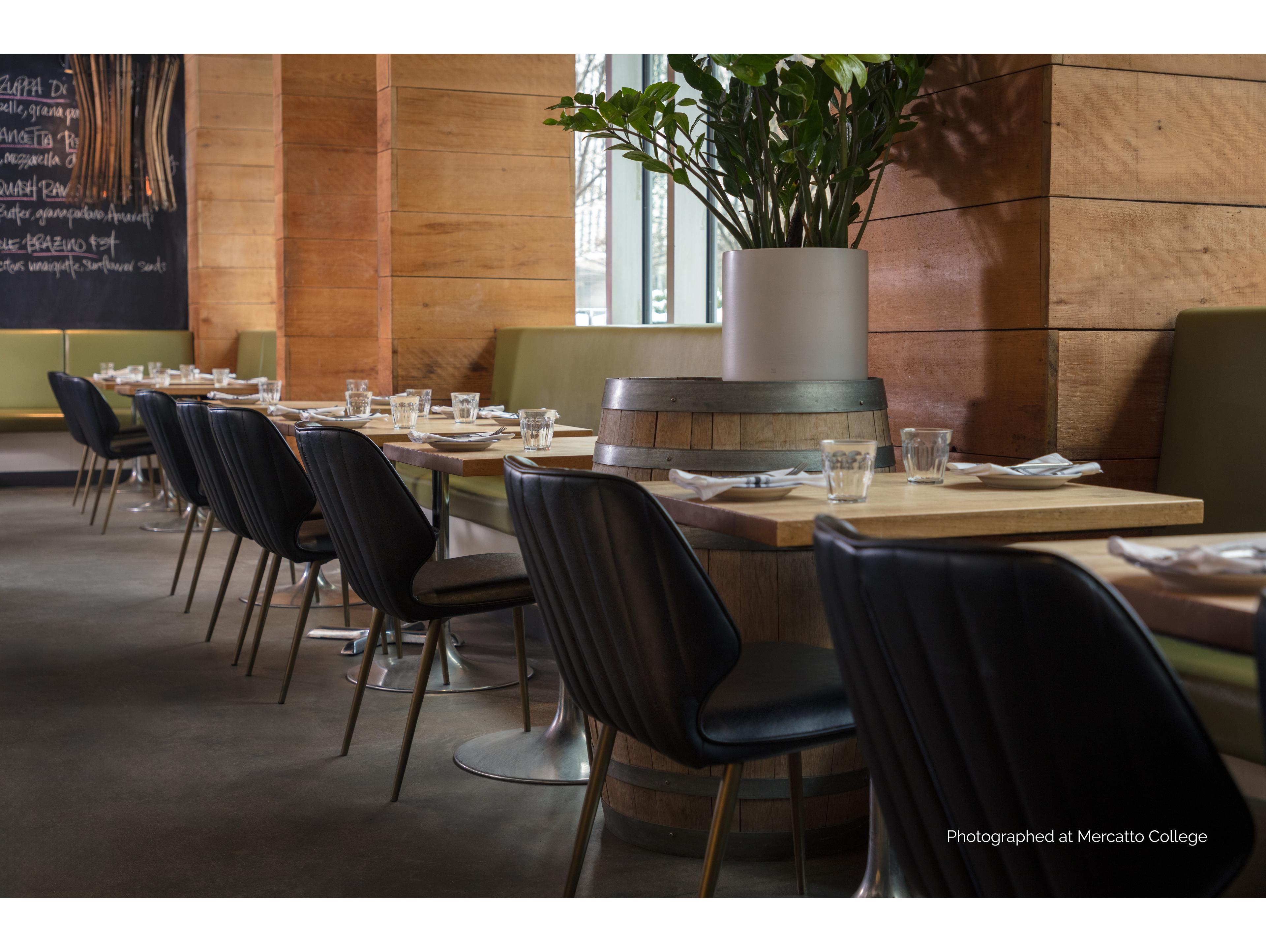 Sunpan Ikon Black Faux Leather Side Dining Chair