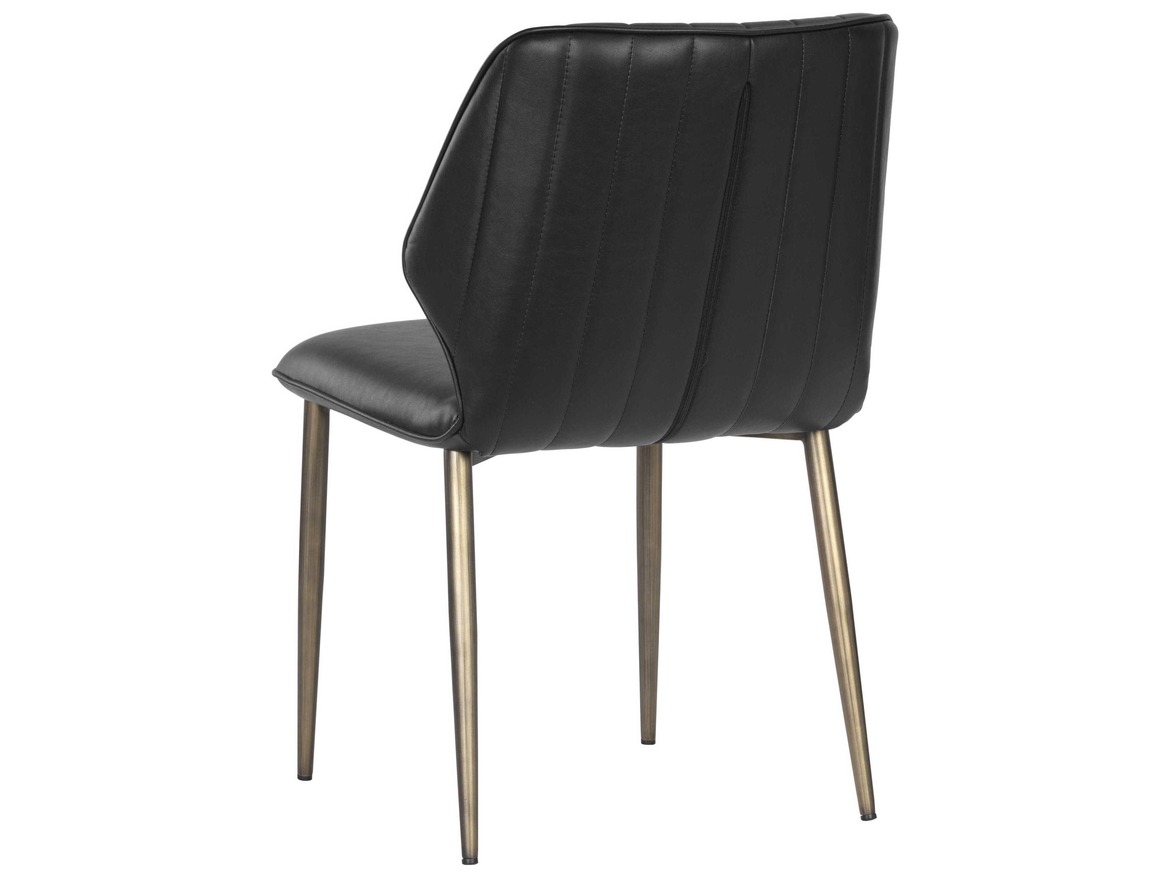 Sunpan Ikon Black Faux Leather Side Dining Chair