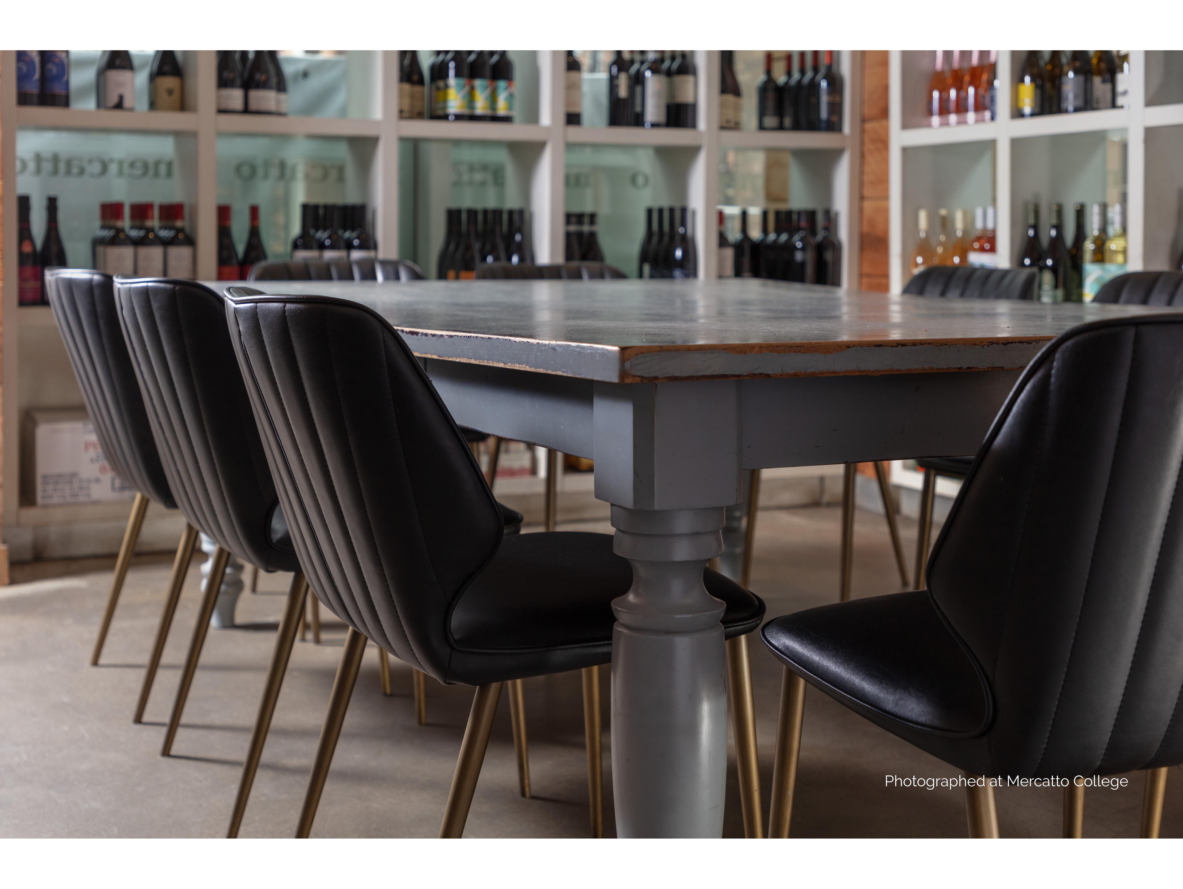 Sunpan Ikon Black Faux Leather Side Dining Chair