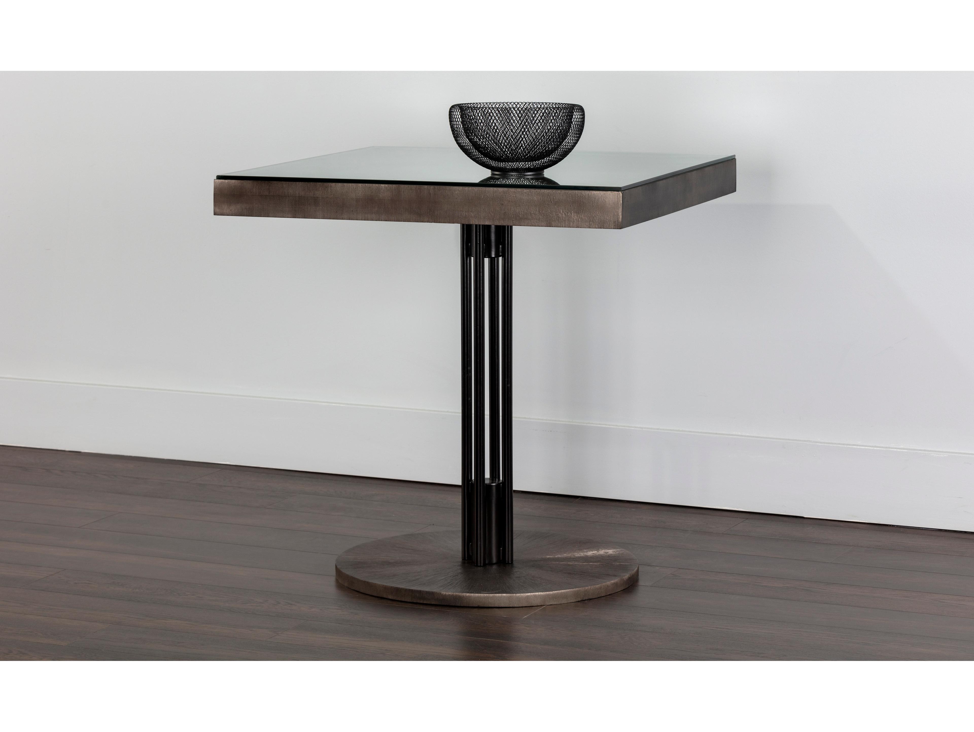 Sunpan Terry Square Gunmetal Black Dining Table
