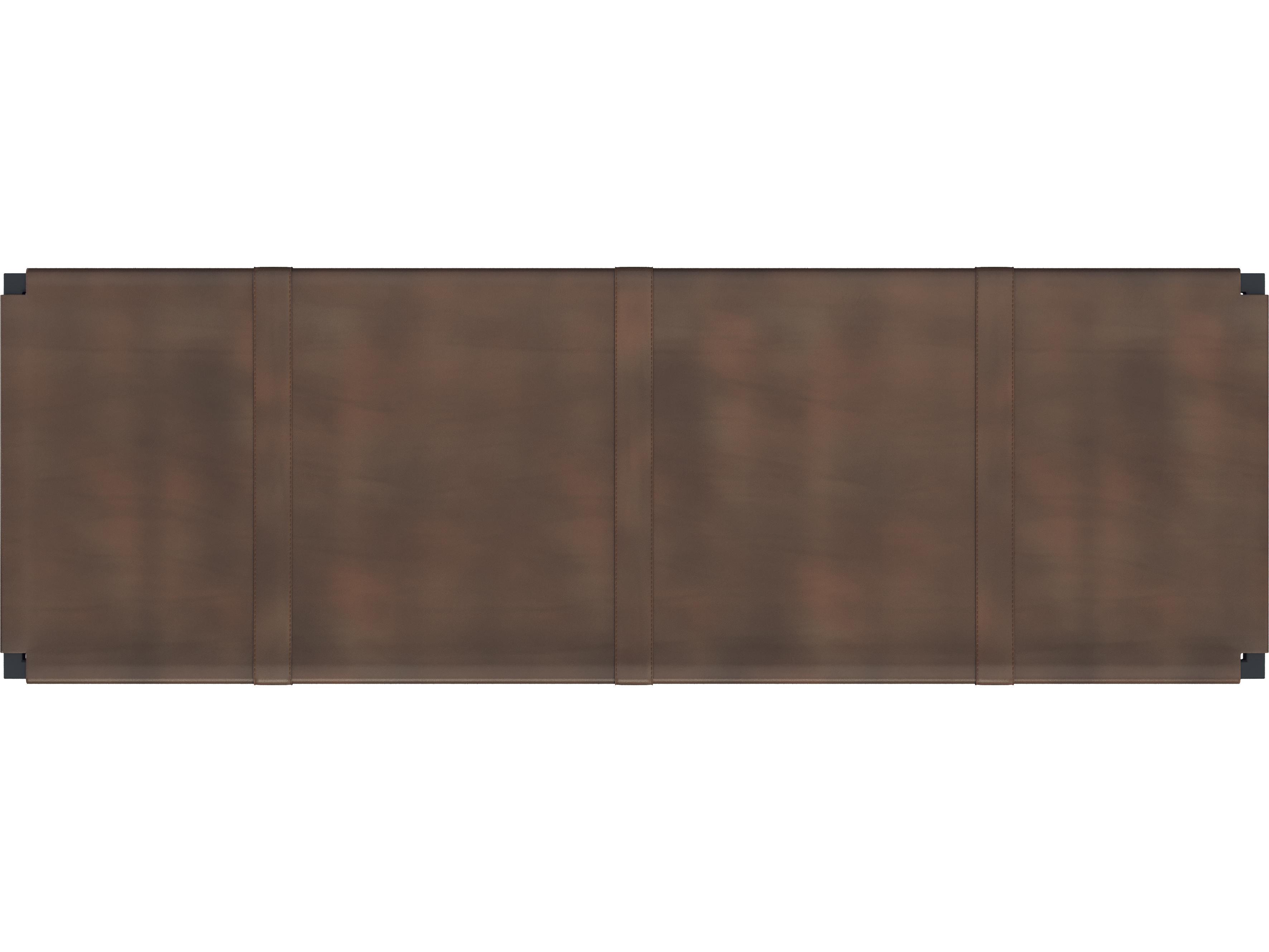 Sunpan Matte Black Leather Accent Bench