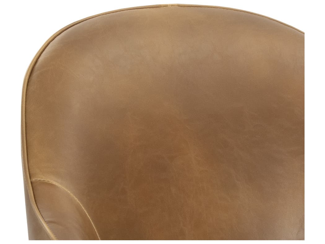 Sunpan Bretta Brown Faux Leather Armless Dining Chair