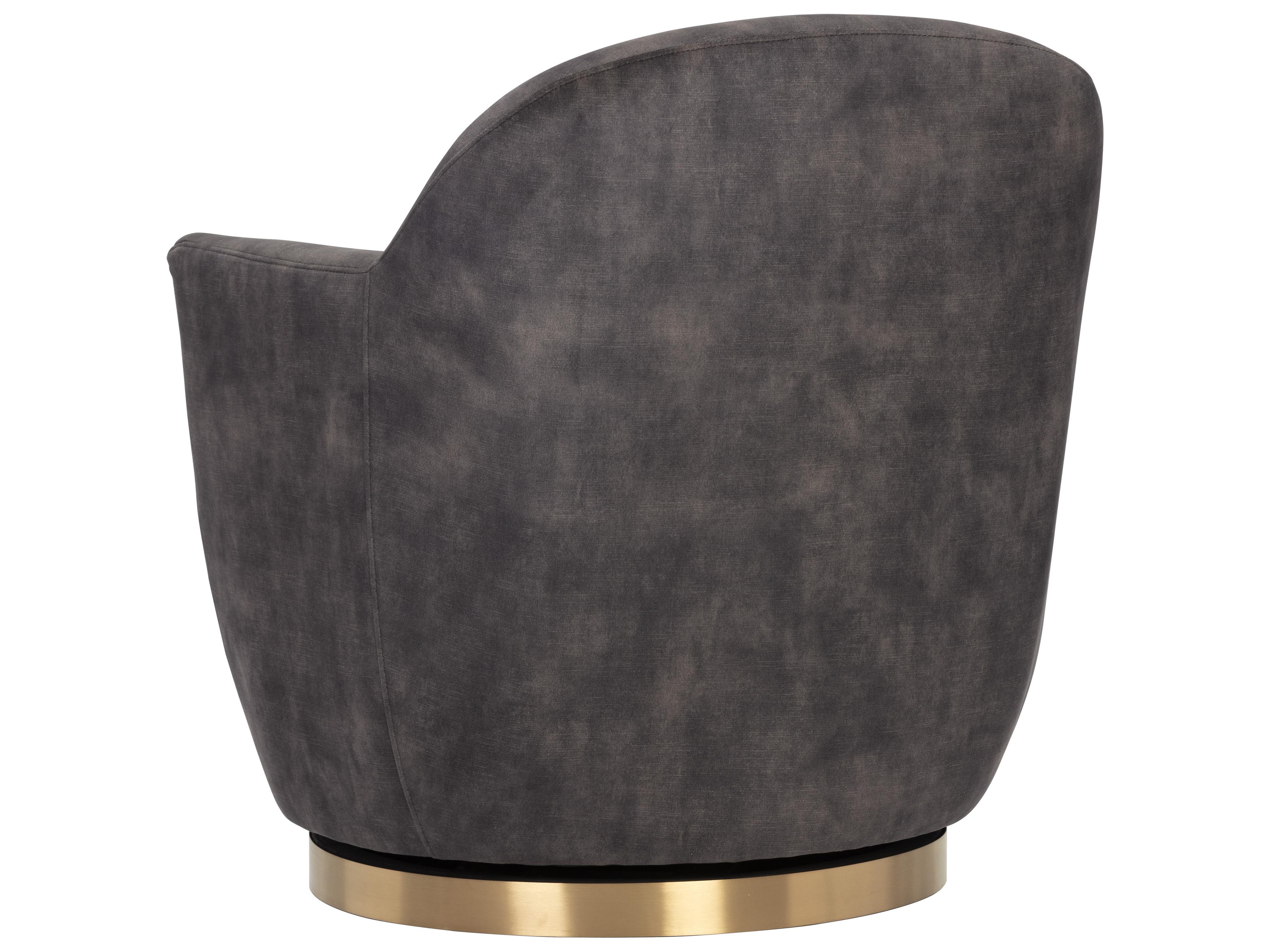 Sunpan Casey Swivel Lounge Chair in Nono Shitake
