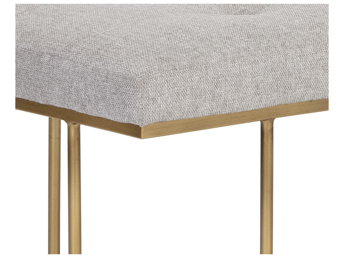 Sunpan Maverick Belfast Heather Grey Upholstered Accent Bench