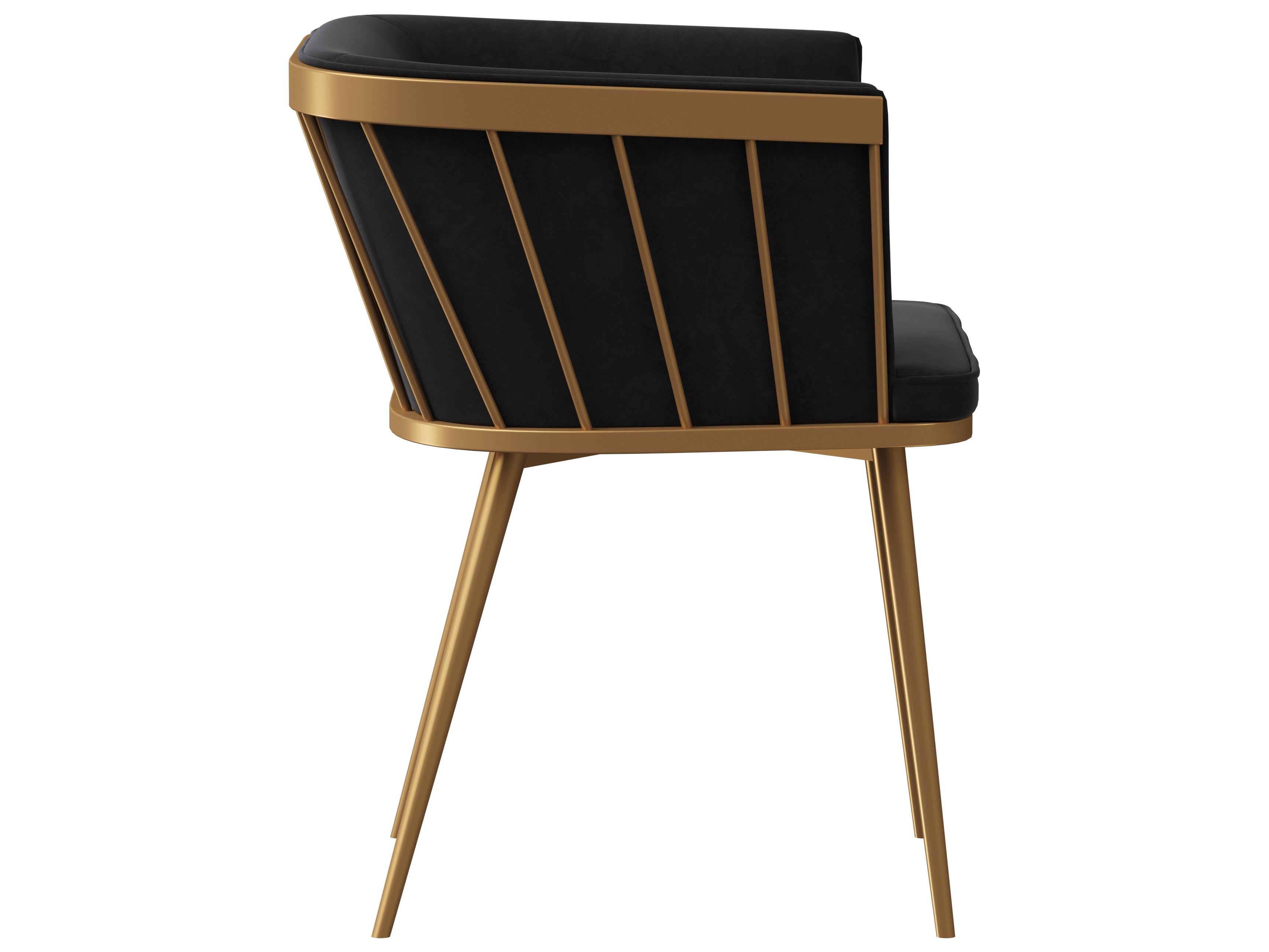 Sunpan Ikon Caily Black Upholstered Arm Dining Chair