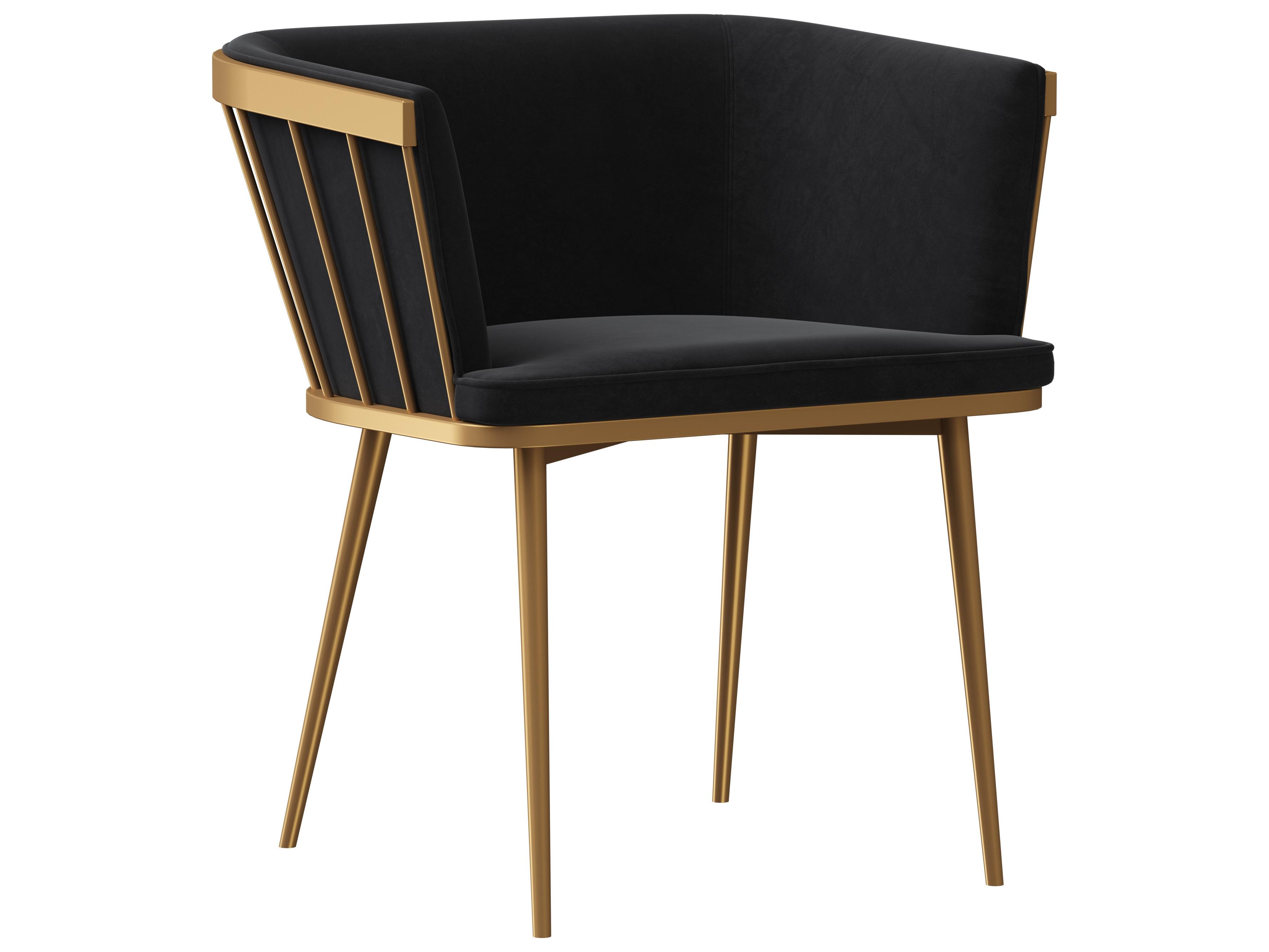 Sunpan Ikon Caily Black Upholstered Arm Dining Chair