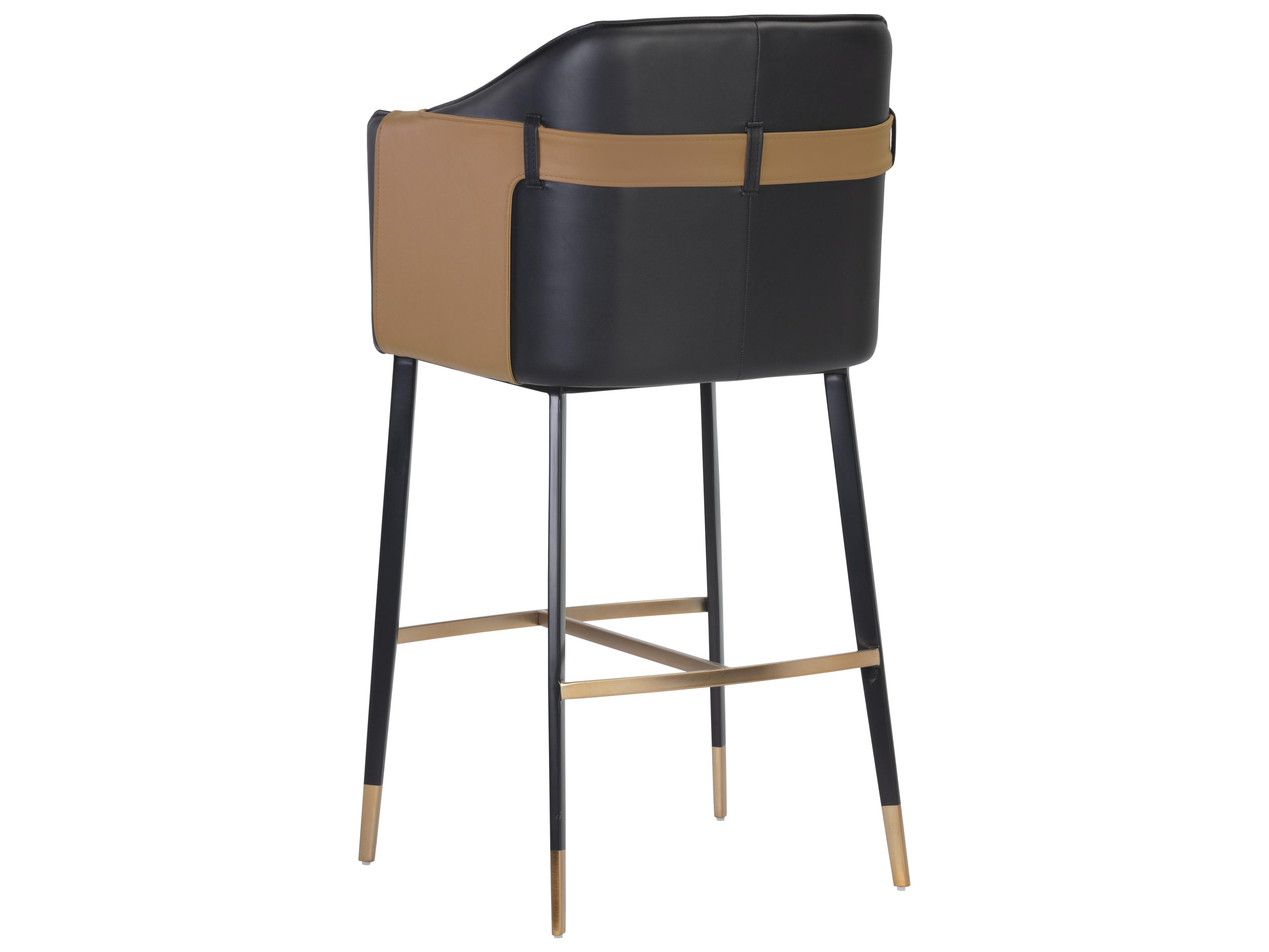 Sunpan Ikon Carter Napa Black Cognac Bar Stool
