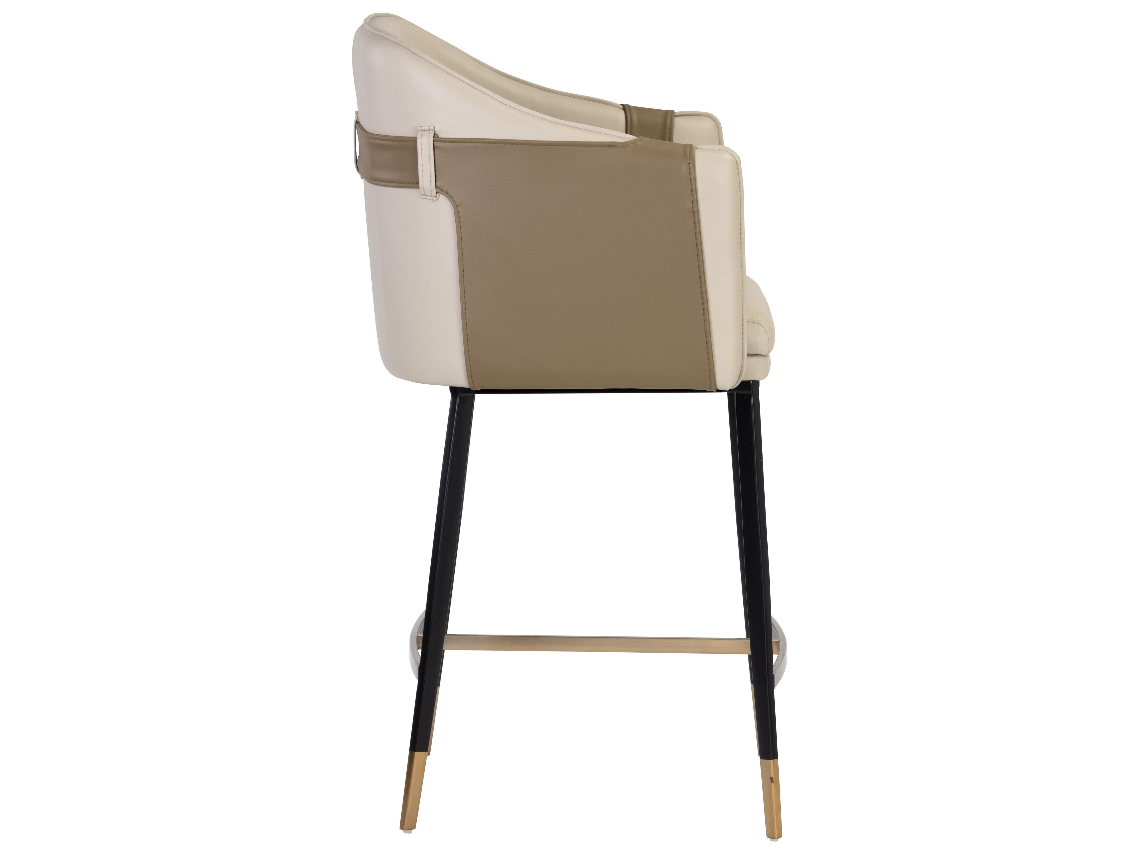 Sunpan Ikon Carter Napa Beige Tan Black Counter Stool