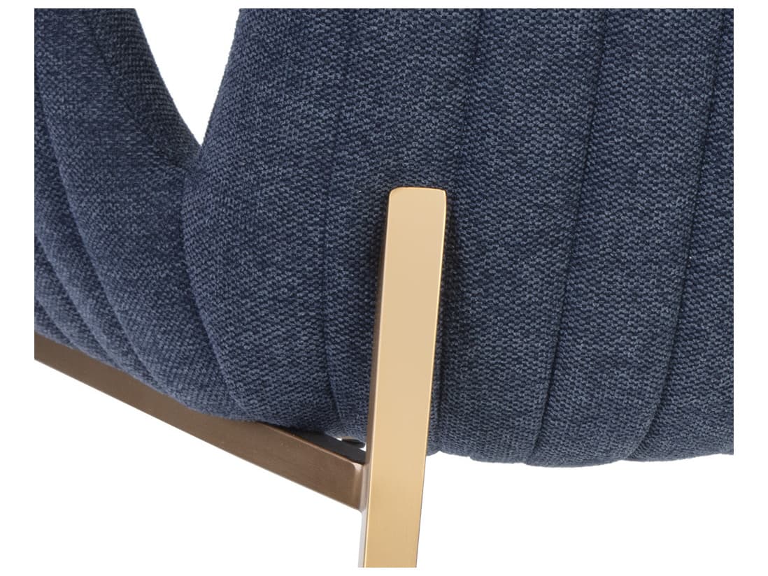 Sunpan Lucano Blue Upholstered Arm Dining Chair