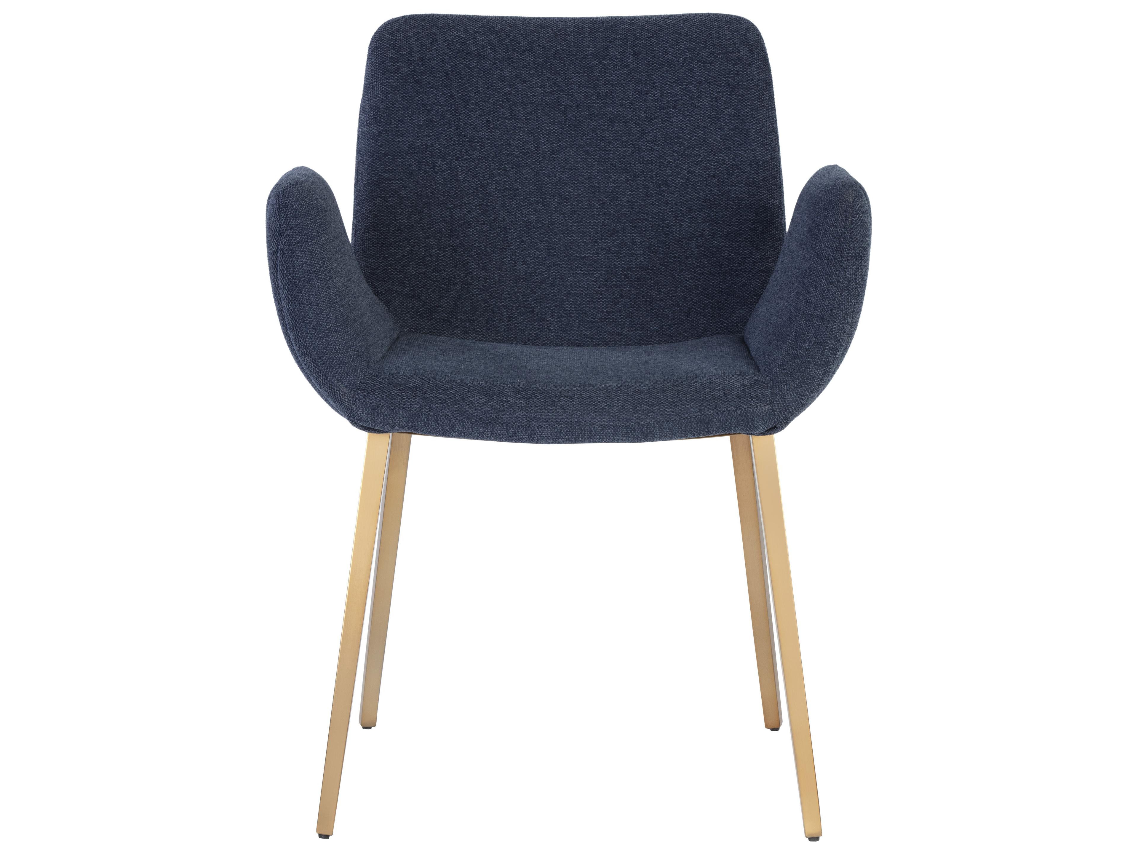 Sunpan Lucano Blue Upholstered Arm Dining Chair