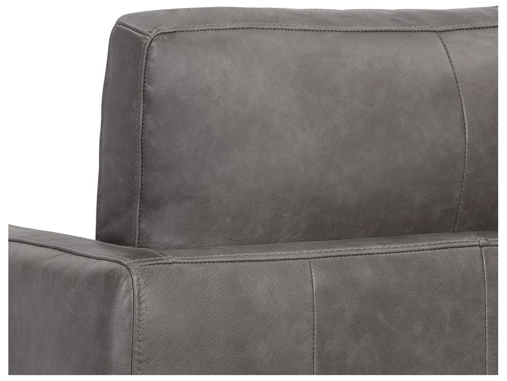Sunpan Portman Swivel Gray Leather Accent Chair