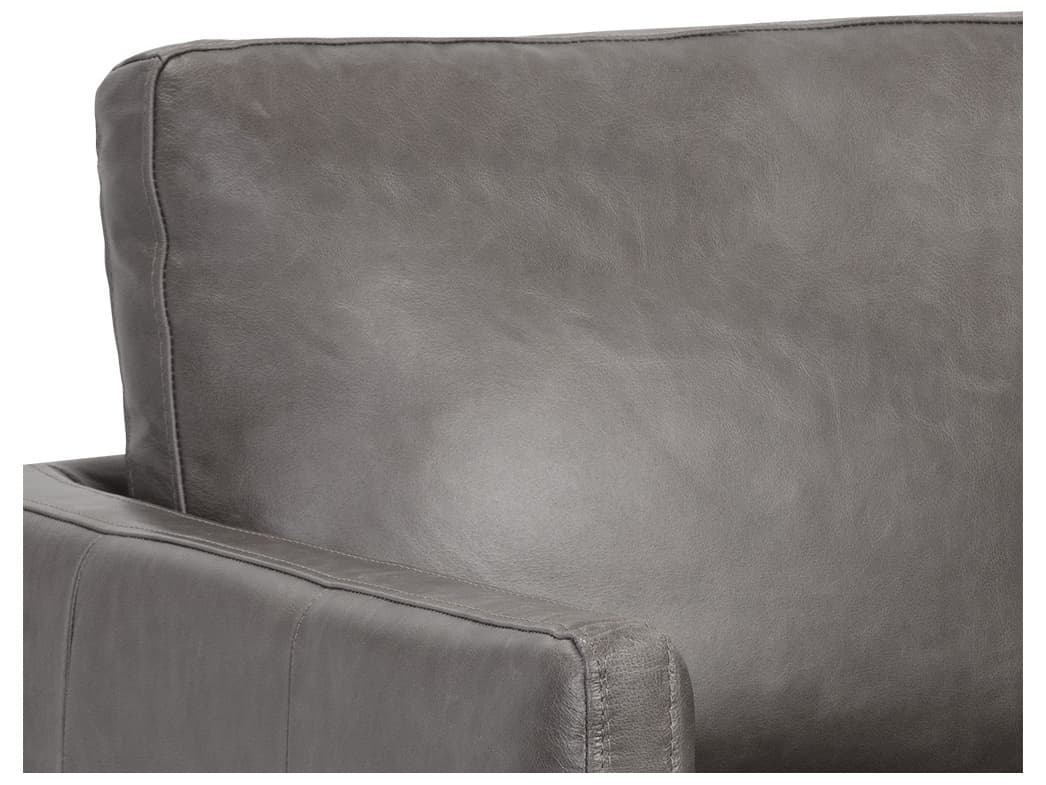 Sunpan Portman Swivel Gray Leather Accent Chair