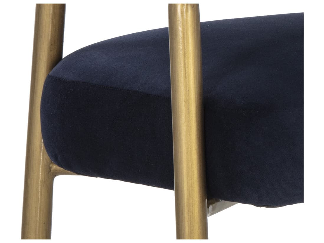 Sunpan Maestro Blue Upholstered Arm Dining Chair