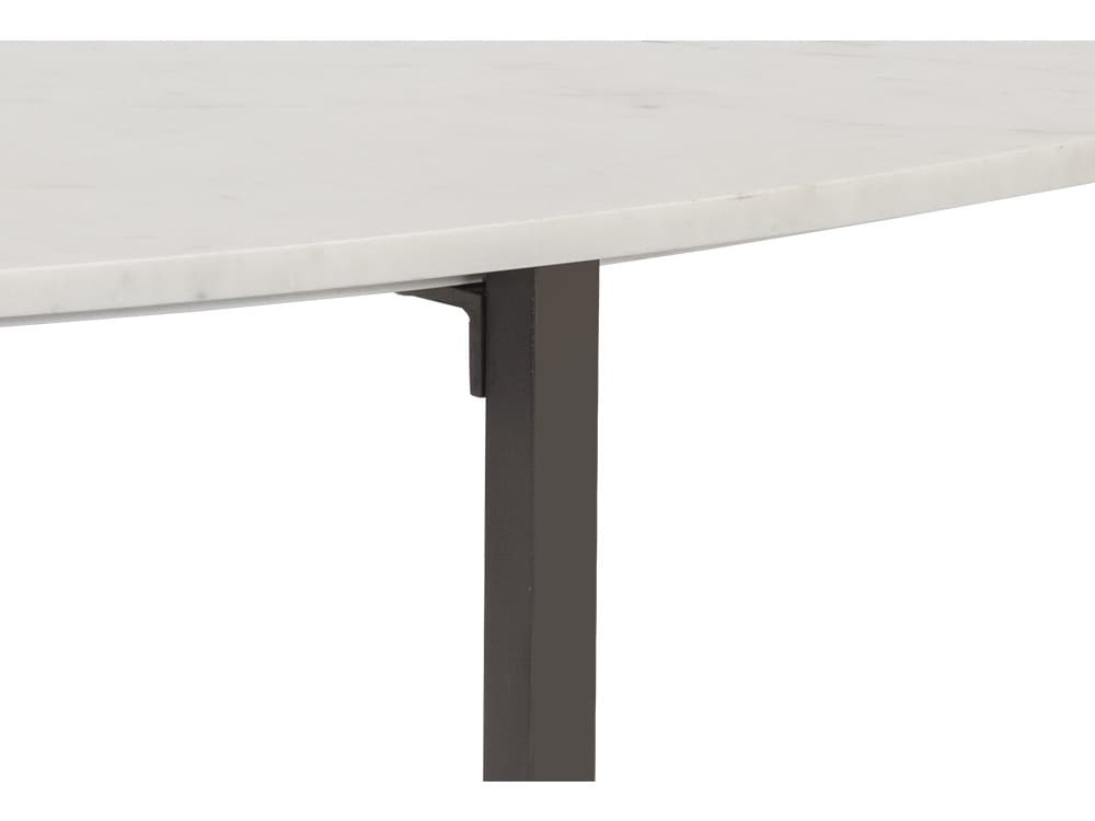 Sunpan Kiara Oval Marble White Gunmetal Coffee Table