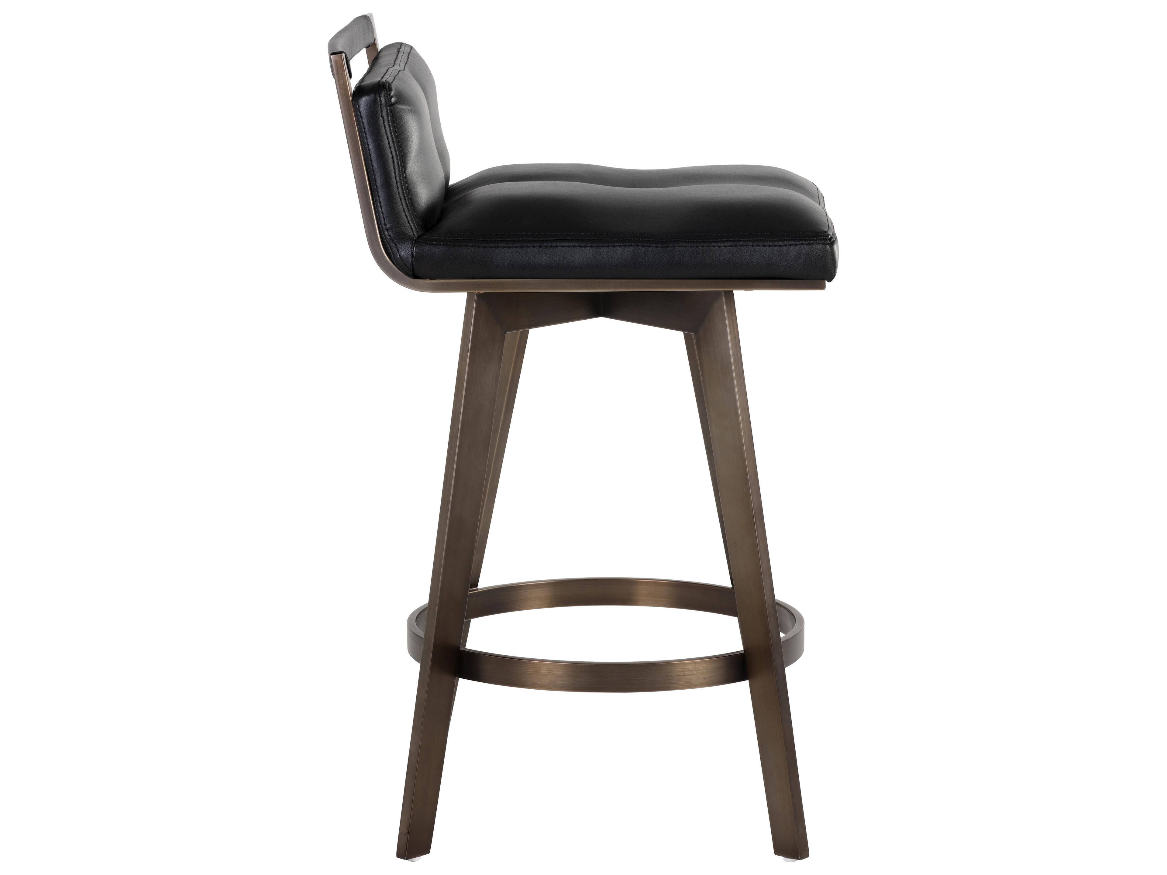 Sunpan Ikon Arizona Swivel Castillo Black Antique Brass Counter Stool