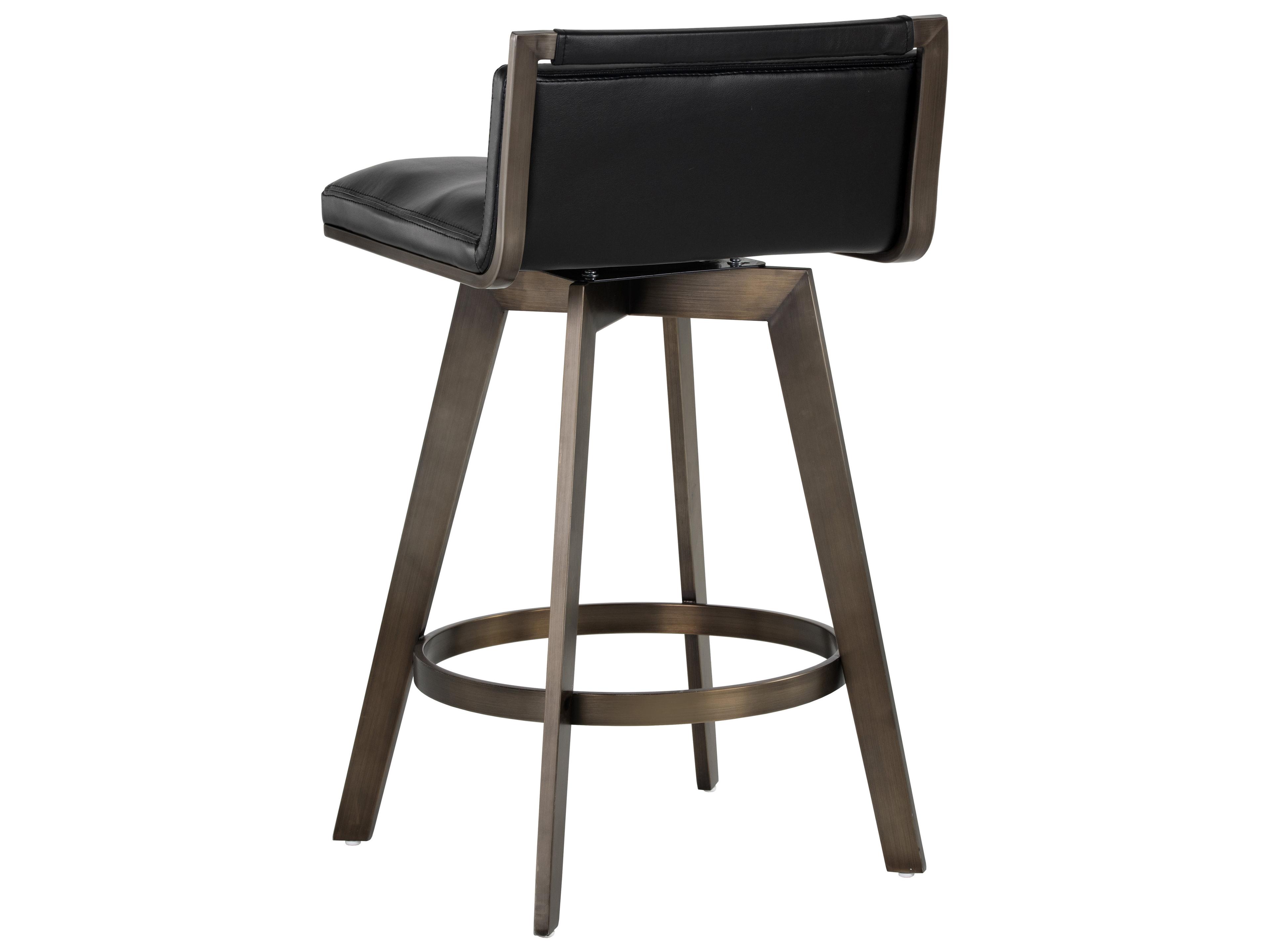 Sunpan Ikon Arizona Swivel Castillo Black Antique Brass Counter Stool