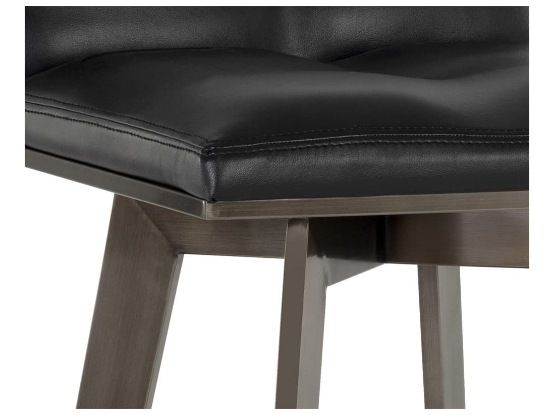 Sunpan Ikon Arizona Swivel Castillo Black Antique Brass Counter Stool