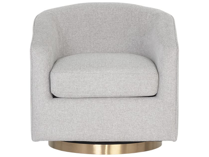 Sunpan Hazel Swivel Gray Fabric Accent Chair