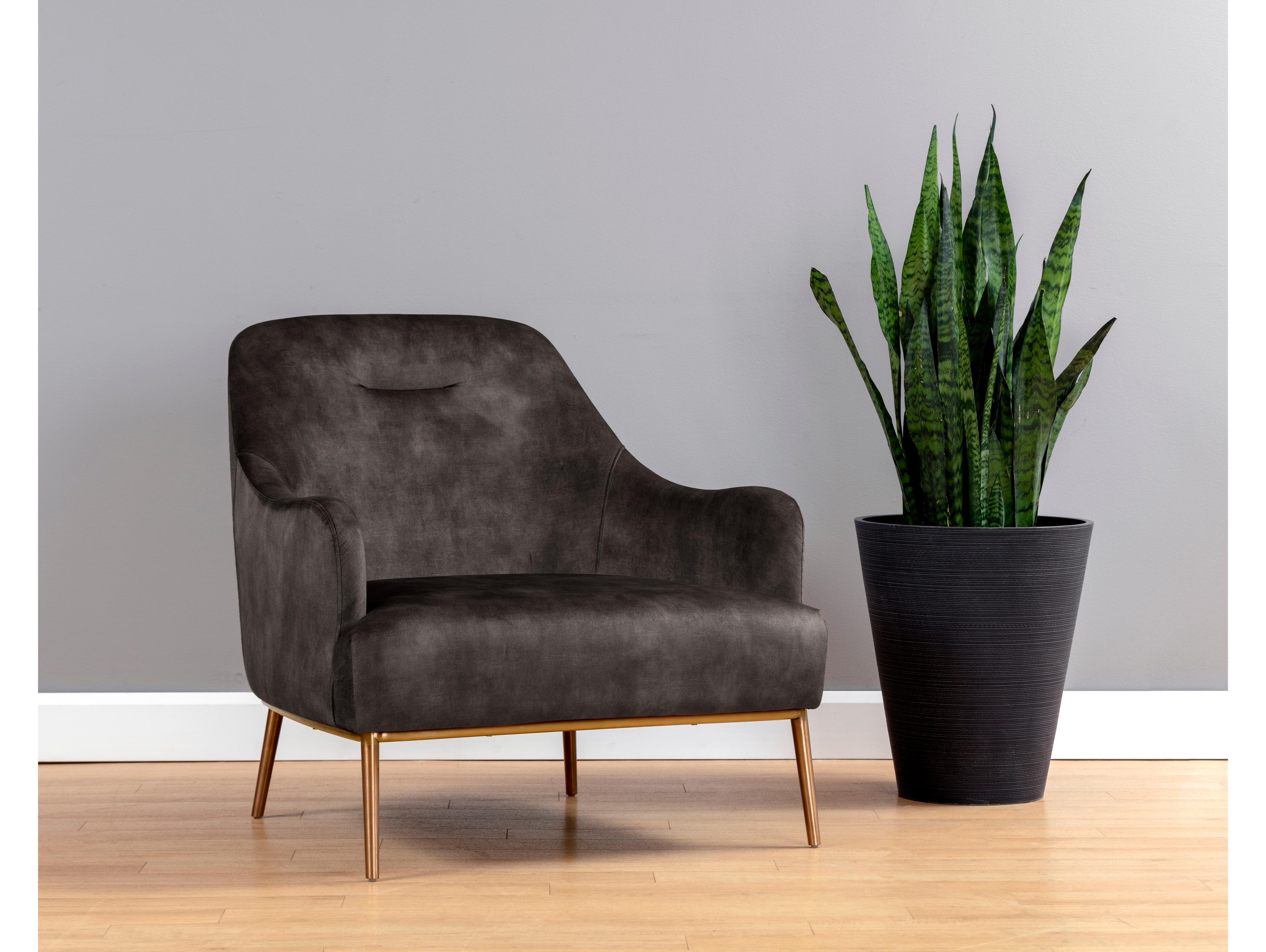 Sunpan Cameron Gray Fabric Accent Chair