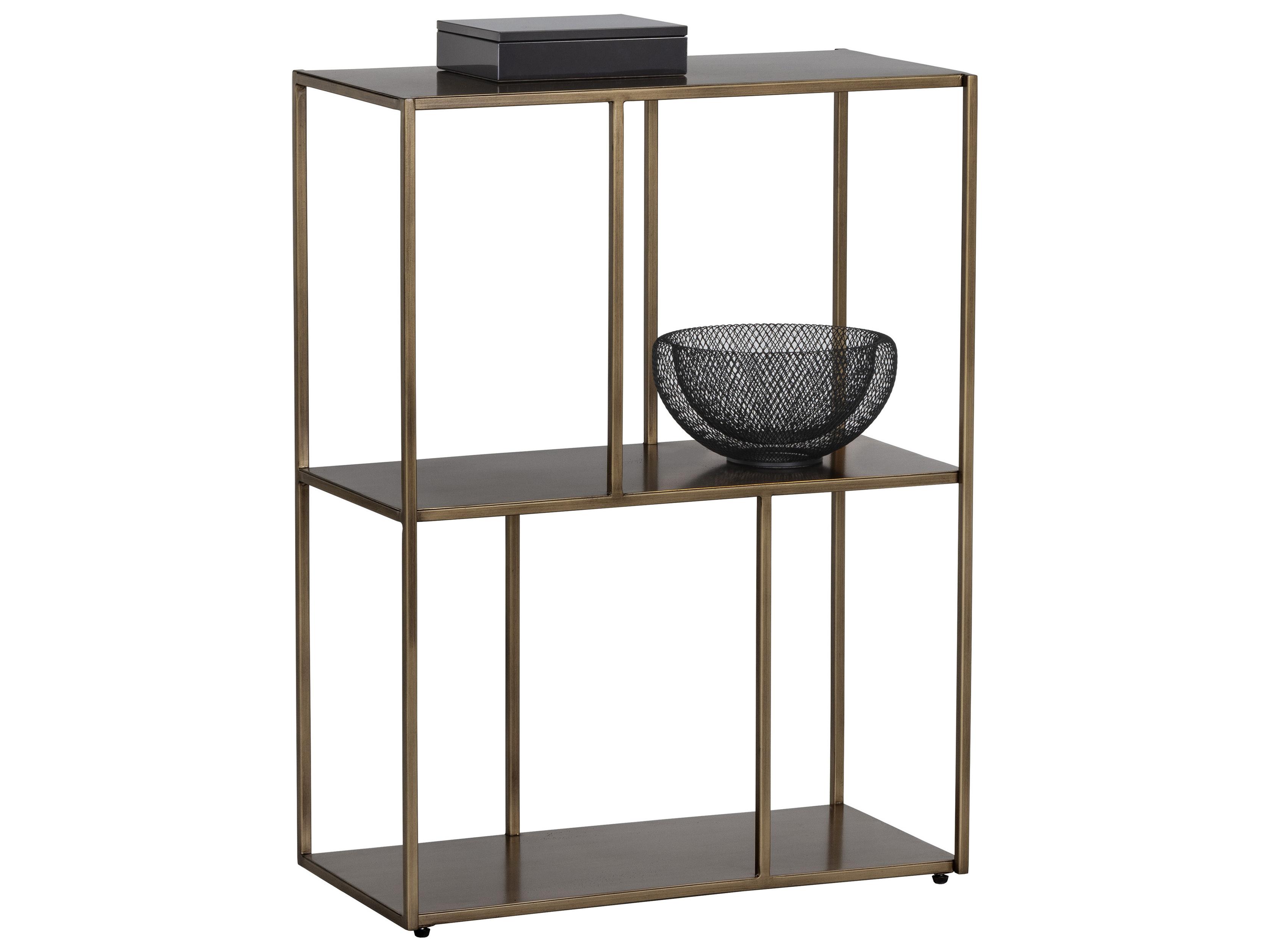 Sunpan Mixt Antique Brass Bookcase