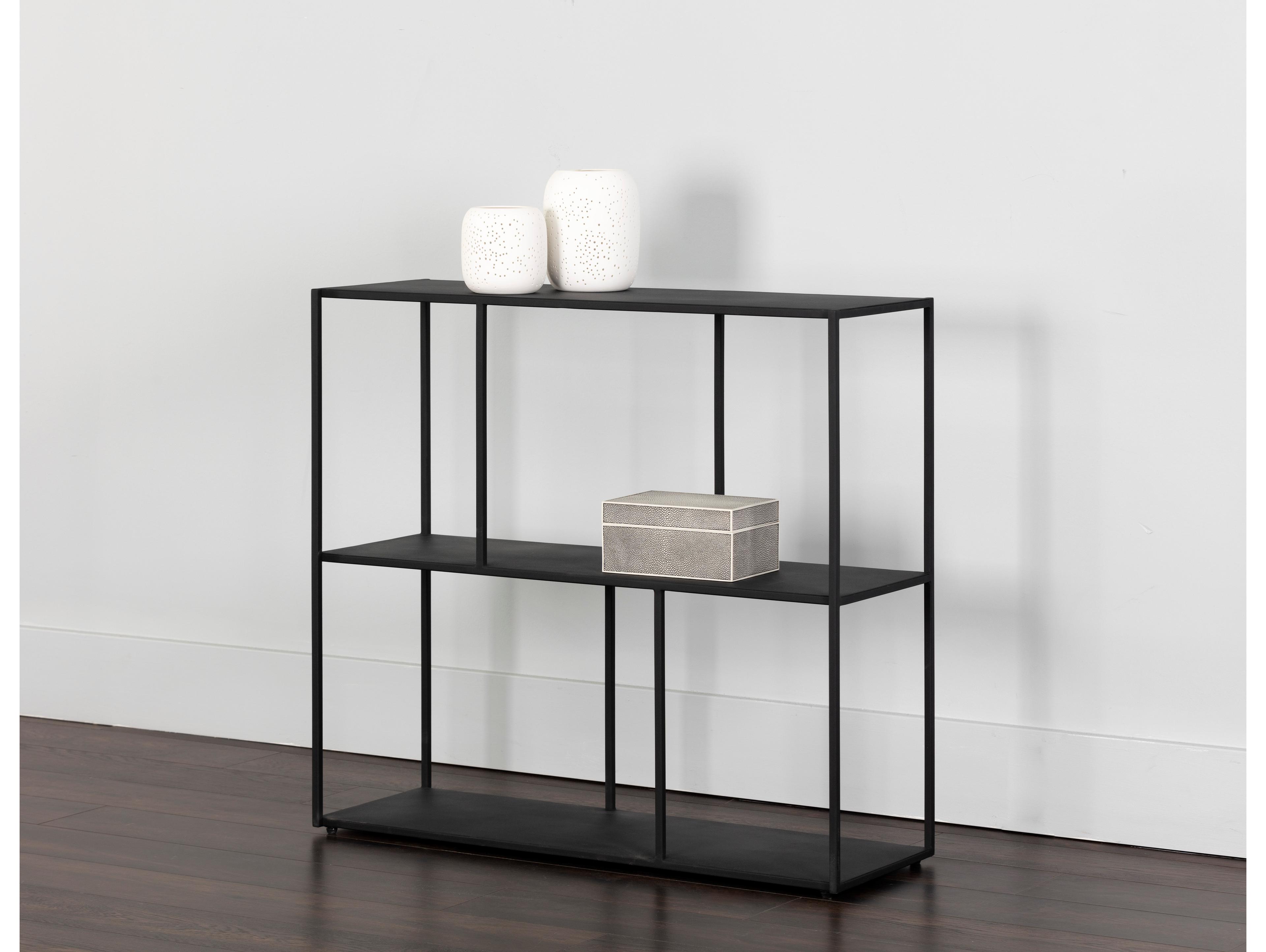 Sunpan Mixt Matte Black Bookcase