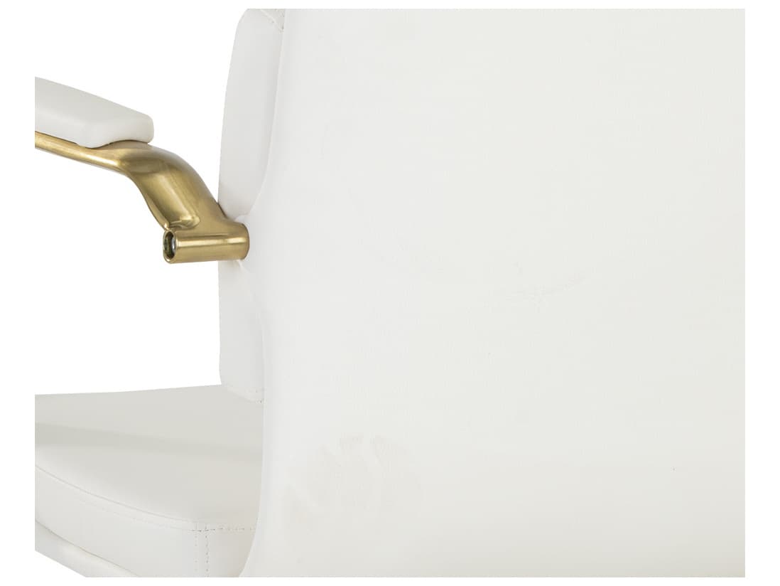 Sunpan Kleo White Faux Leather Swivel Computer Office Chair