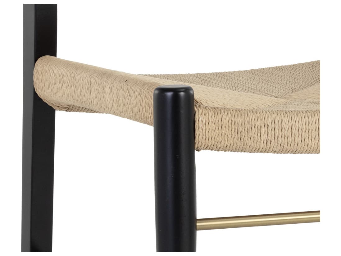 Sunpan Beech Wood Black Upholstered Side Dining Chair