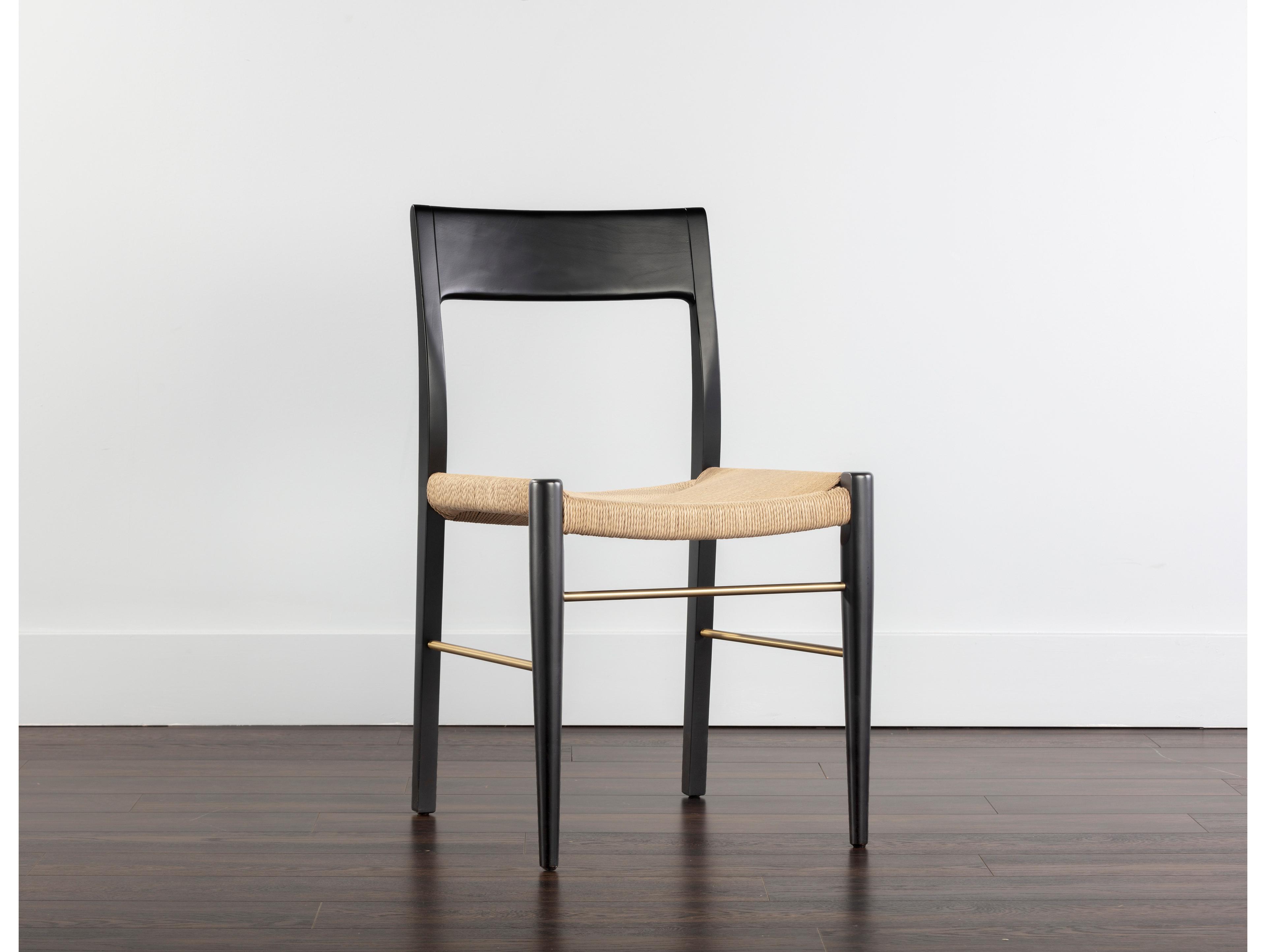 Sunpan Beech Wood Black Upholstered Side Dining Chair