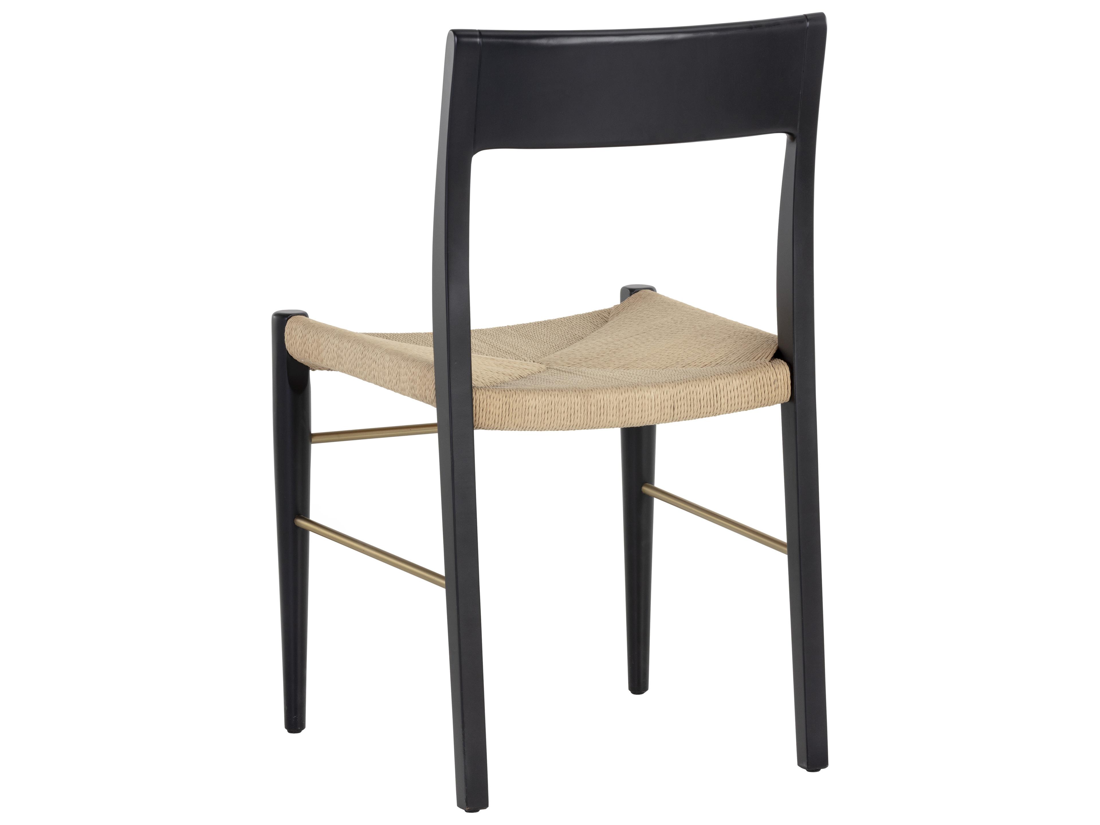 Sunpan Beech Wood Black Upholstered Side Dining Chair