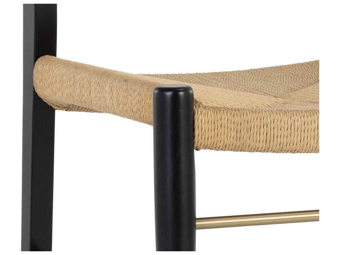 Sunpan Beech Wood Black Upholstered Side Dining Chair