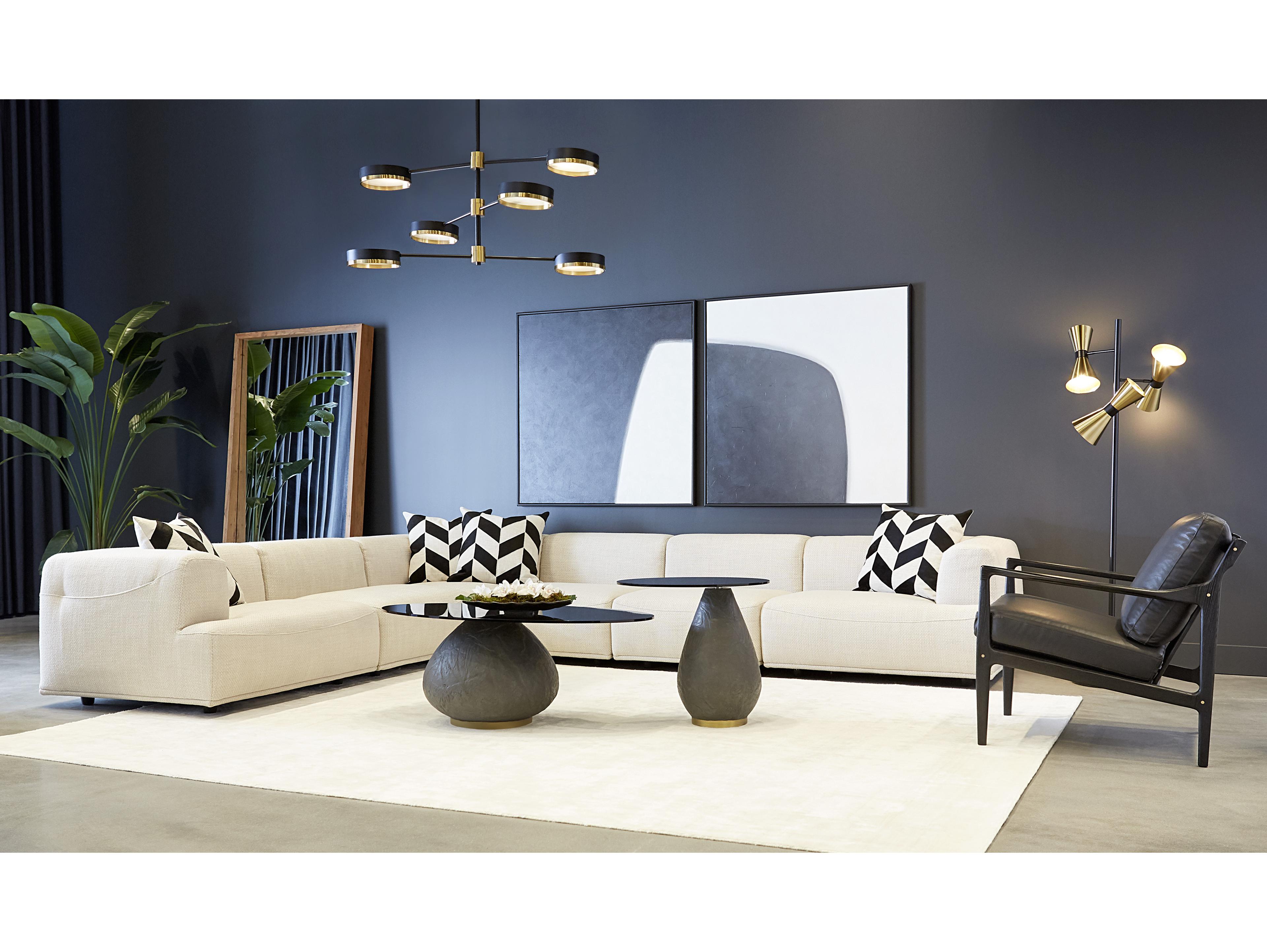 Sunpan Gilmore Black Leather Accent Chair