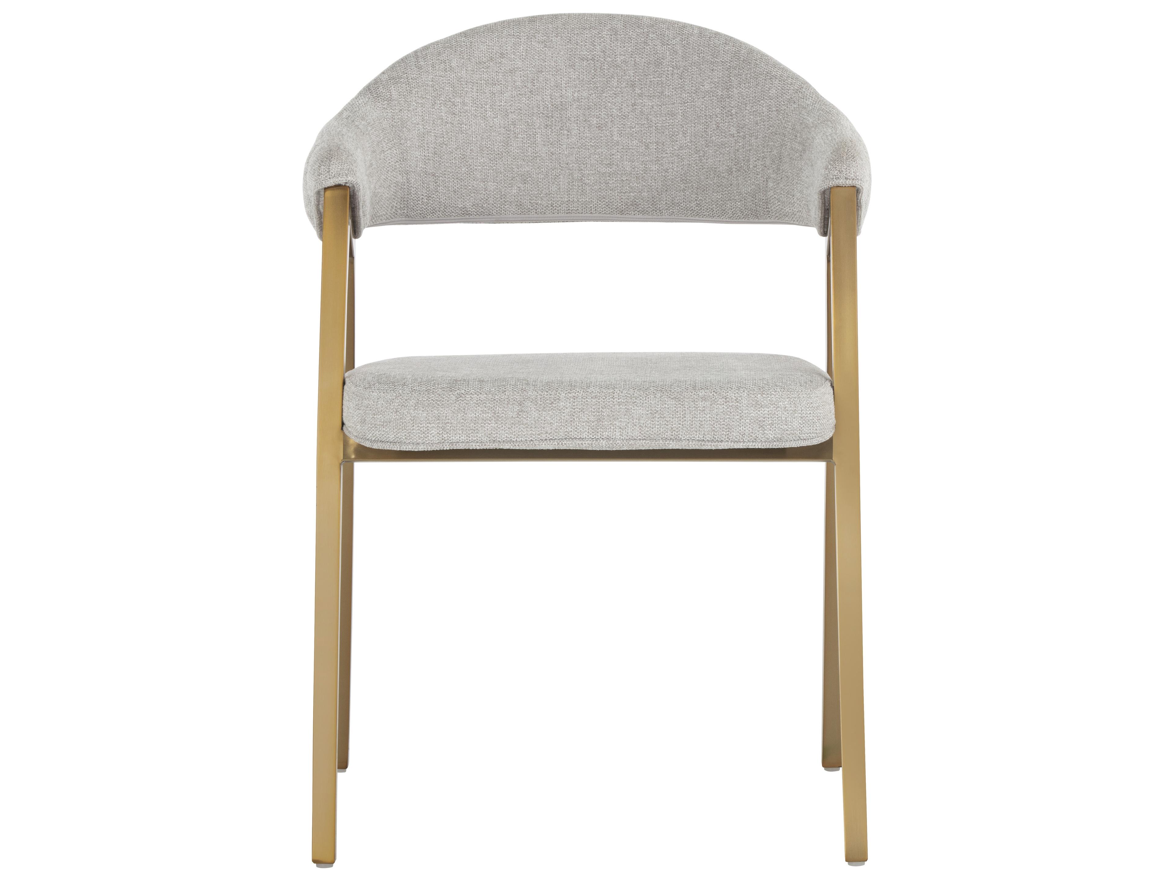 Sunpan Ikon Burgos Gray Upholstered Arm Dining Chair