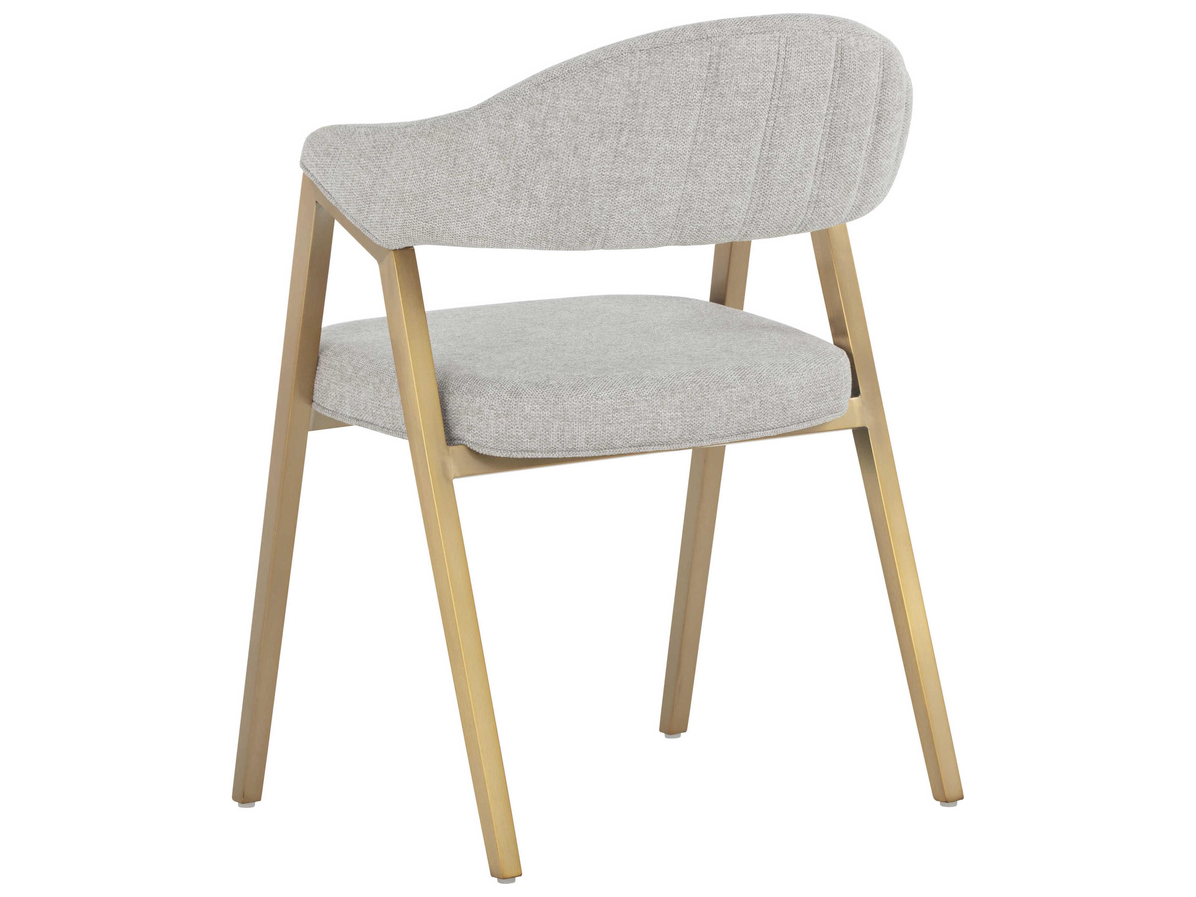 Sunpan Ikon Burgos Gray Upholstered Arm Dining Chair