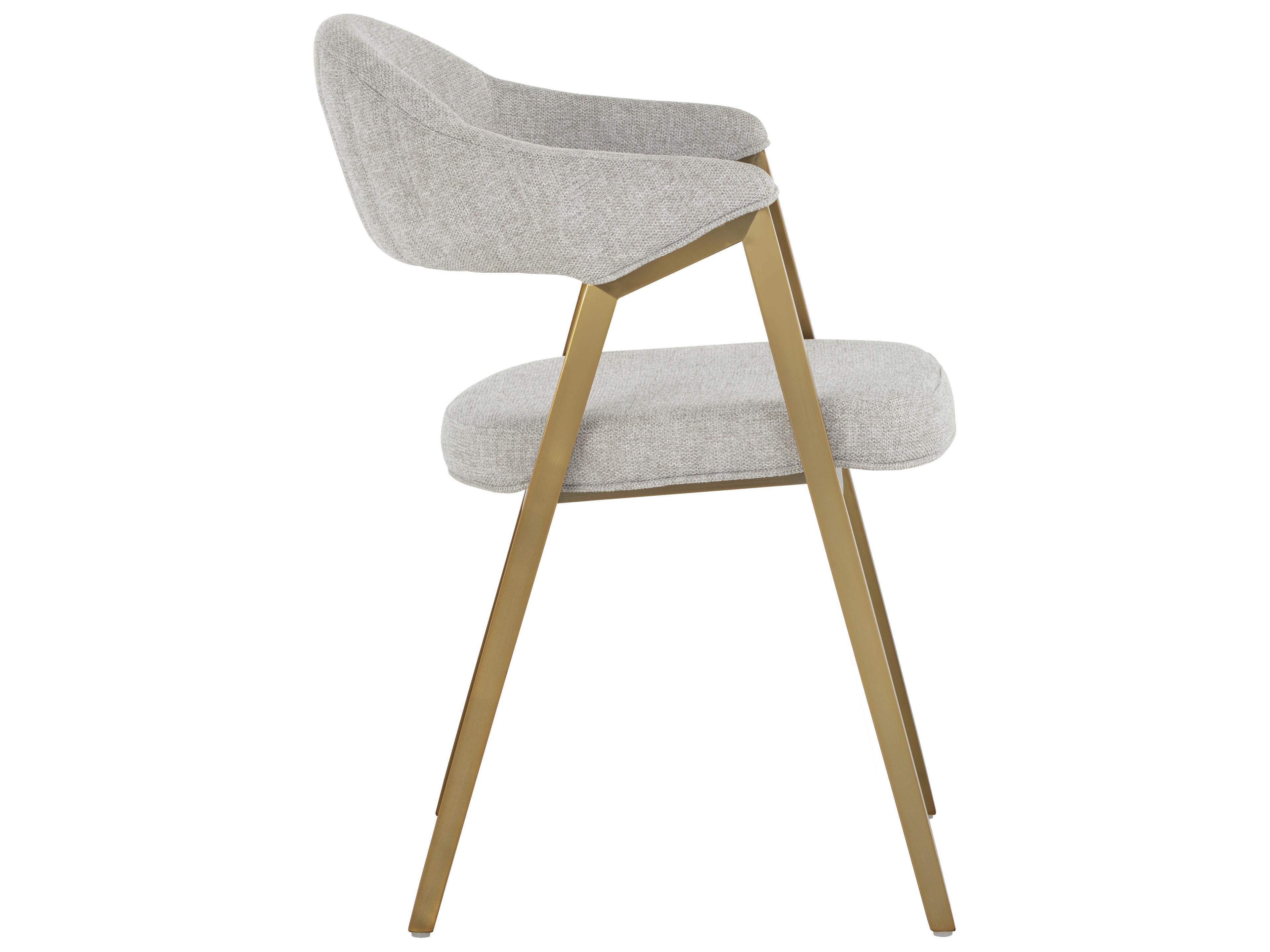 Sunpan Ikon Burgos Gray Upholstered Arm Dining Chair