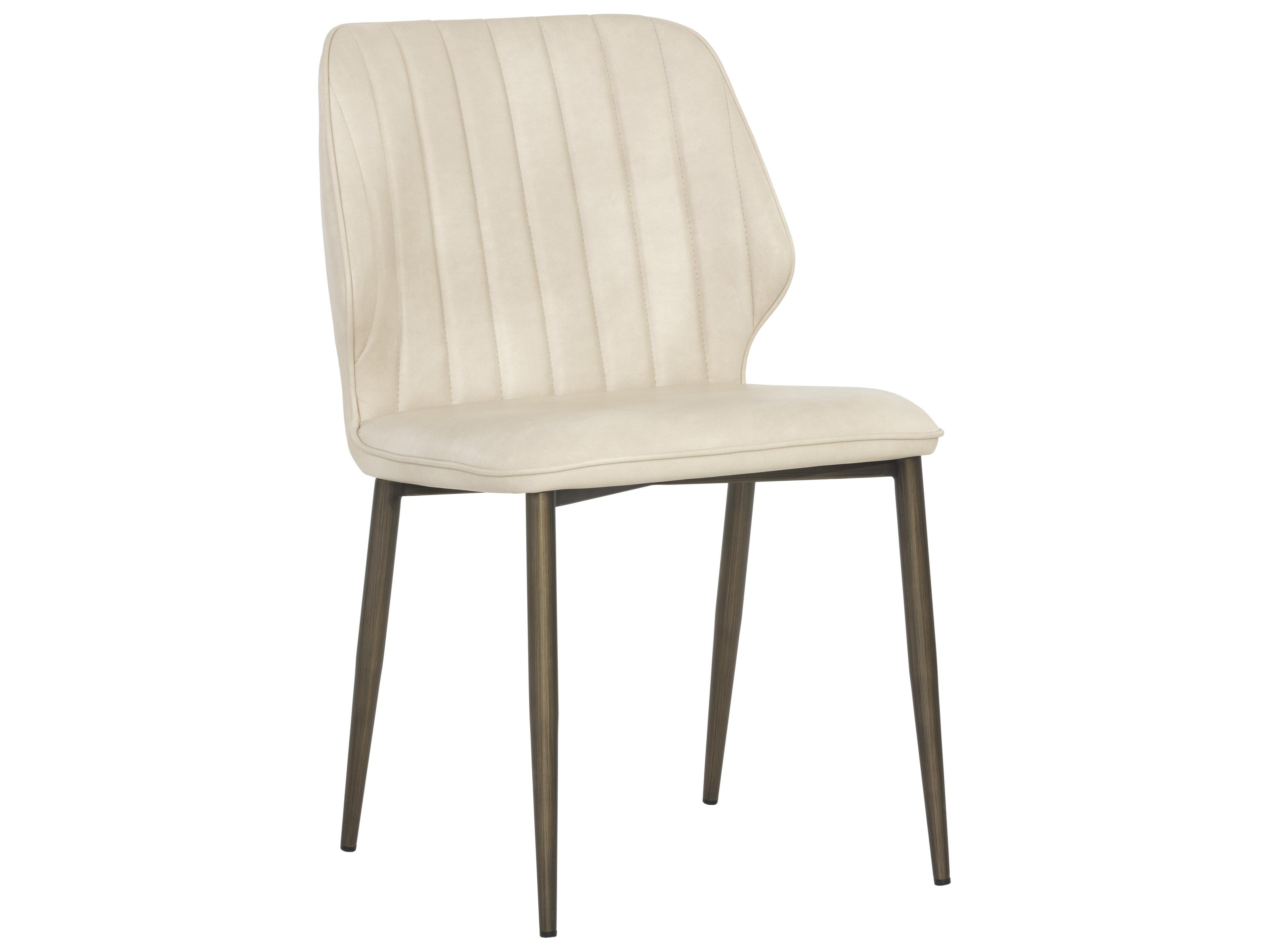 Sunpan Ikon White Faux Leather Side Dining Chair